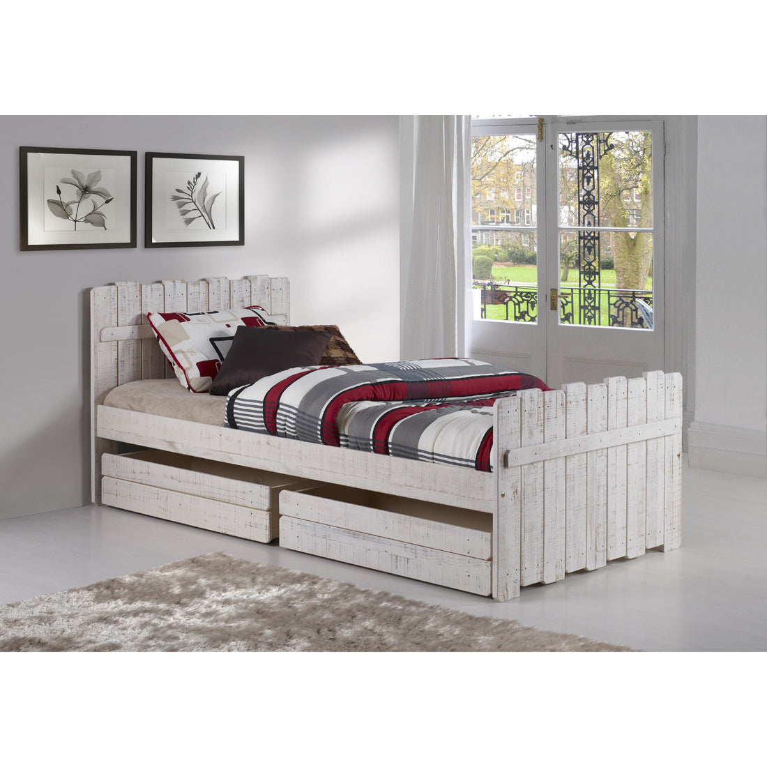  Donco Trading Company Tree House 1383-TRS_1384-RS Twin Loft Bed with Drawers - Rustic Sand IMAGE 1