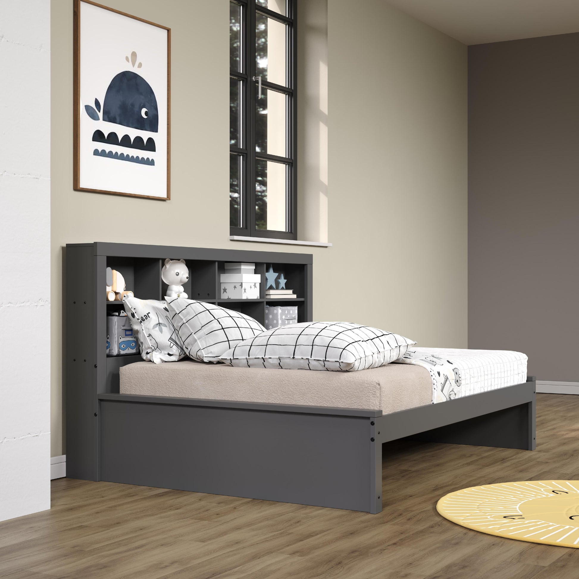  Donco Trading Company 1733-FDG Bookcase Full Daybed - Dark Grey IMAGE 5