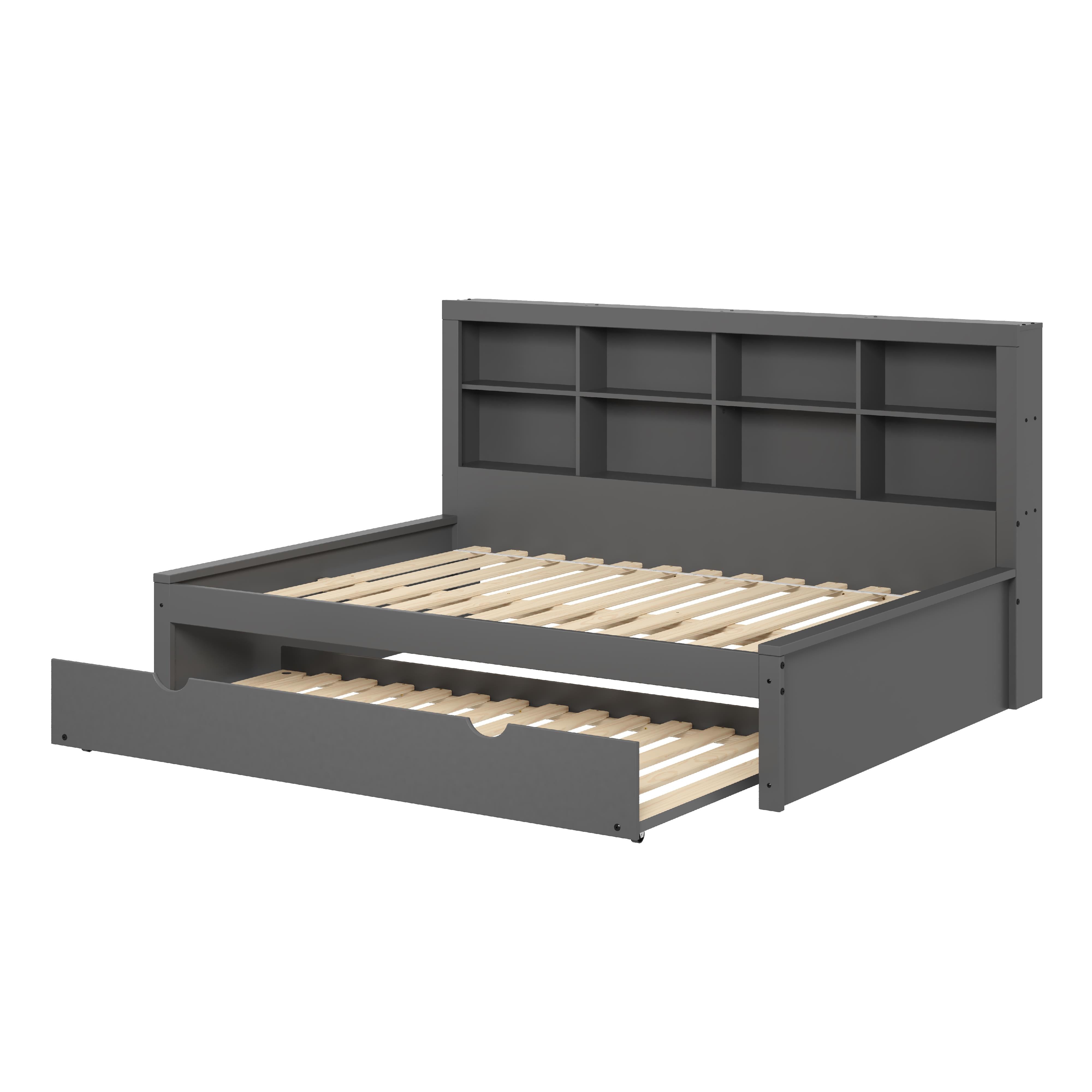 Donco Trading Company 1733-FDG_503-DG Bookcase Full Daybed with Twin Trundle - Dark Grey IMAGE 5