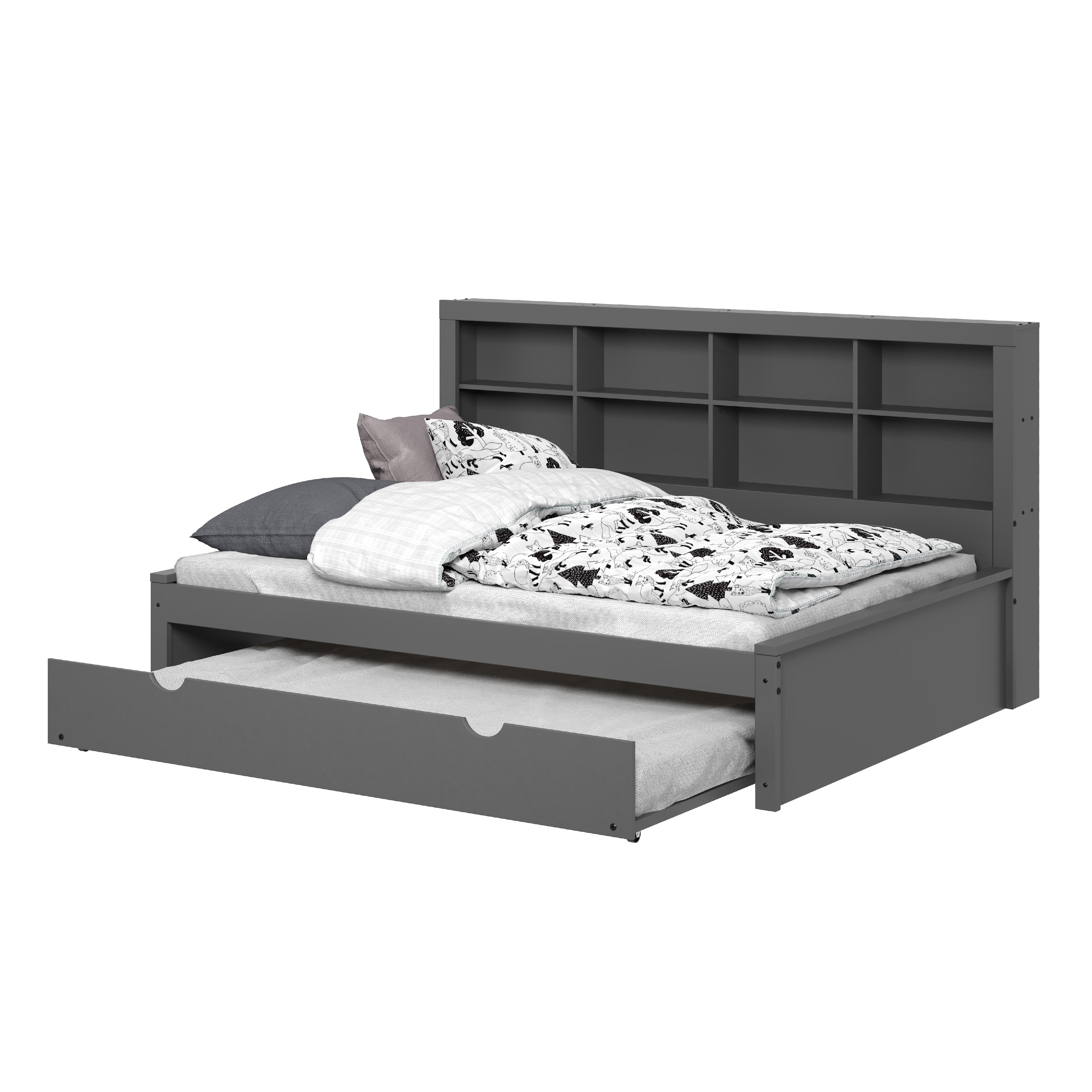  Donco Trading Company 1733-FDG_503-DG Bookcase Full Daybed with Twin Trundle - Dark Grey IMAGE 7