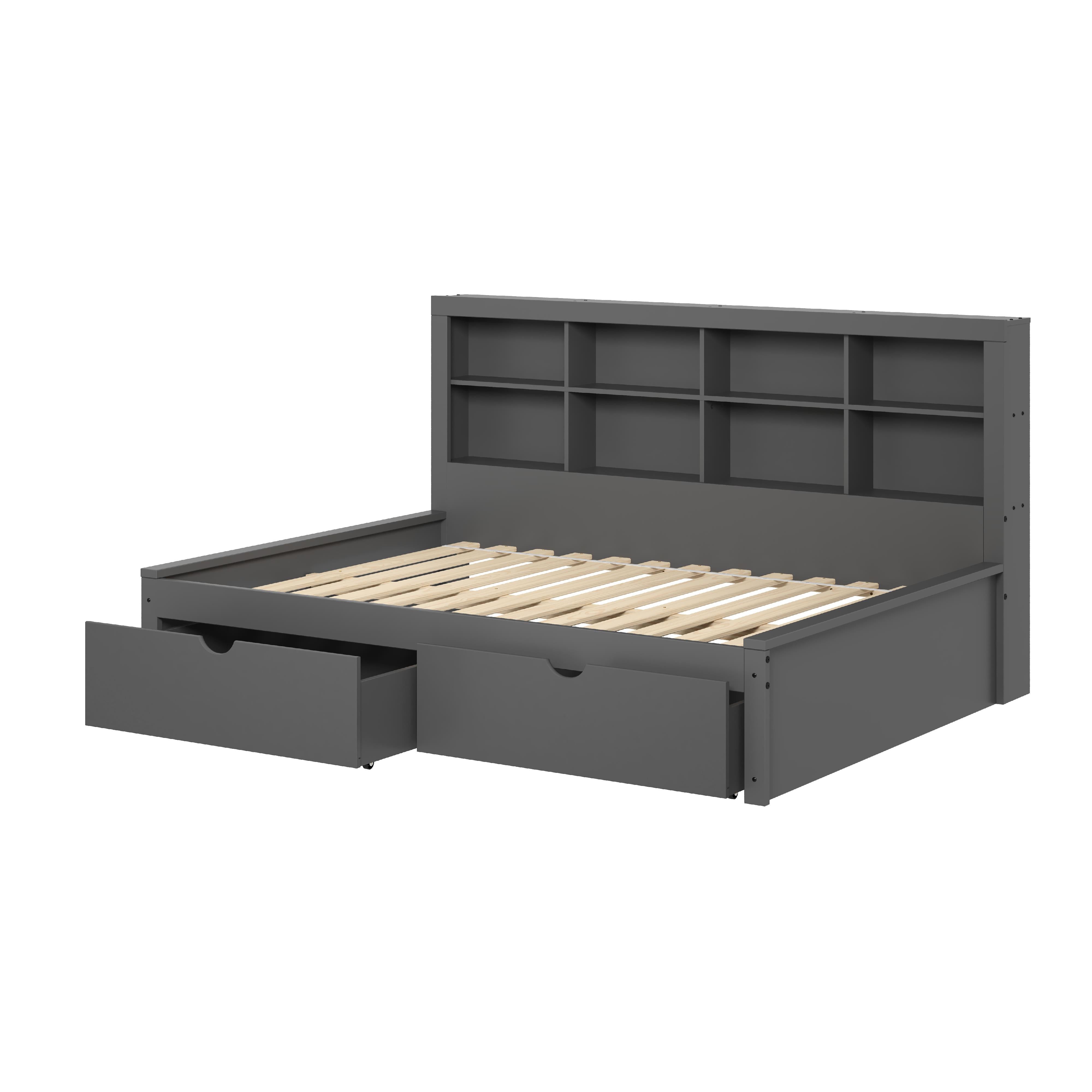  Donco Trading Company 1733-FDG_505-DG Bookcase Full Daybed with Drawers - Dark Grey IMAGE 5