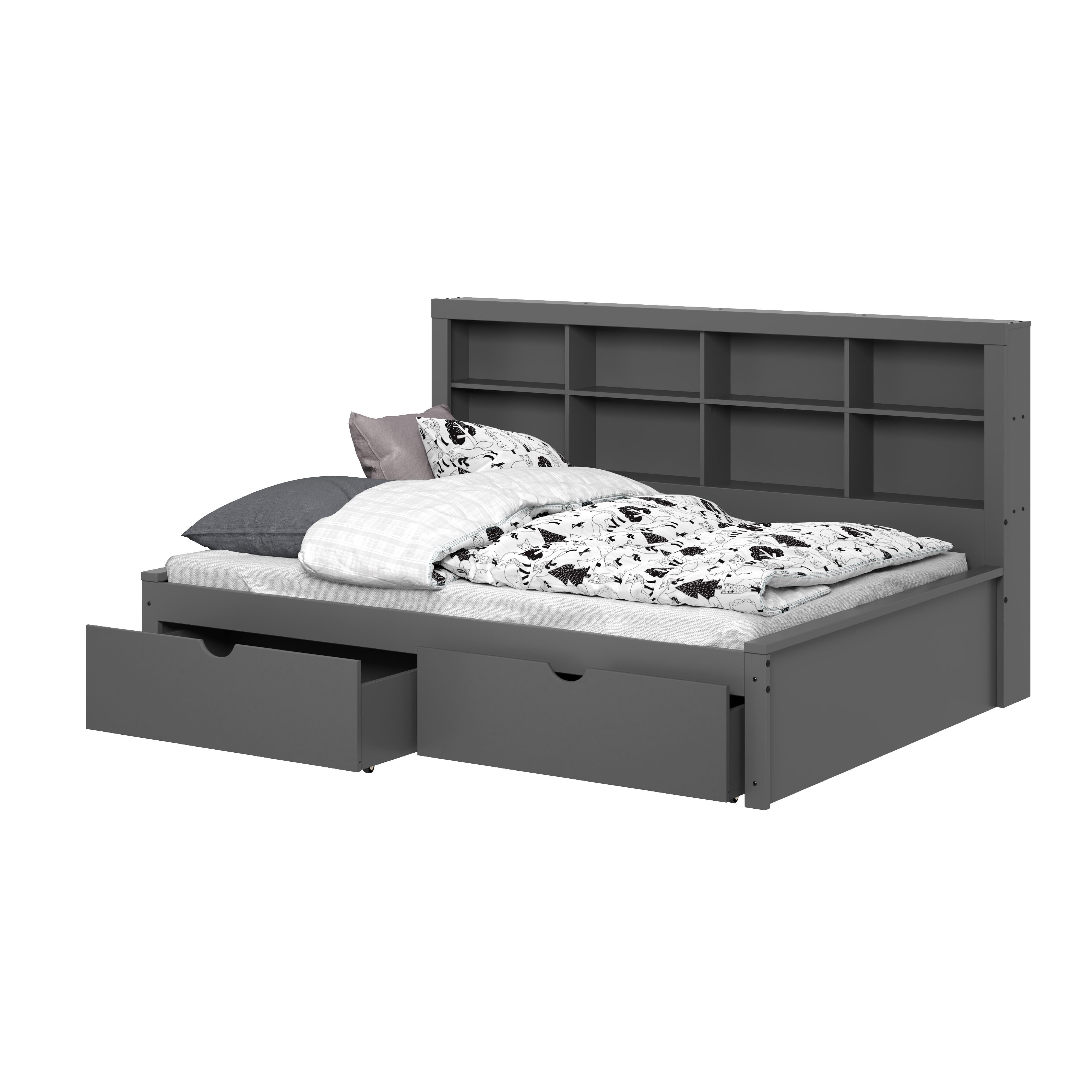  Donco Trading Company 1733-FDG_505-DG Bookcase Full Daybed with Drawers - Dark Grey IMAGE 7