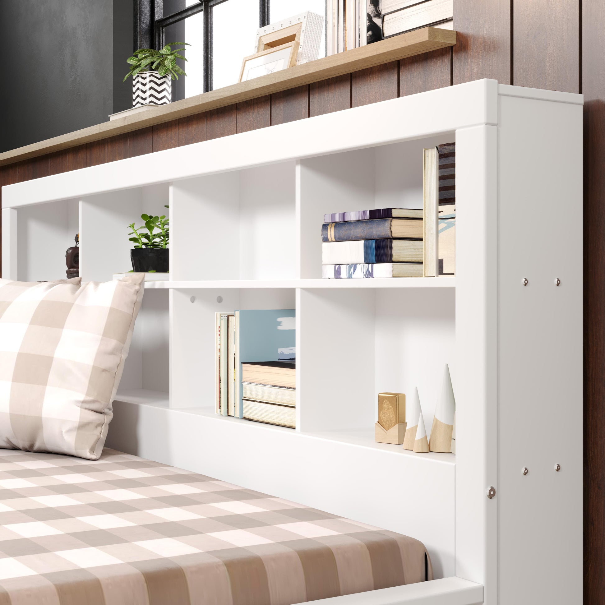  Donco Trading Company 1733-FW Bookcase Full Daybed - White IMAGE 1