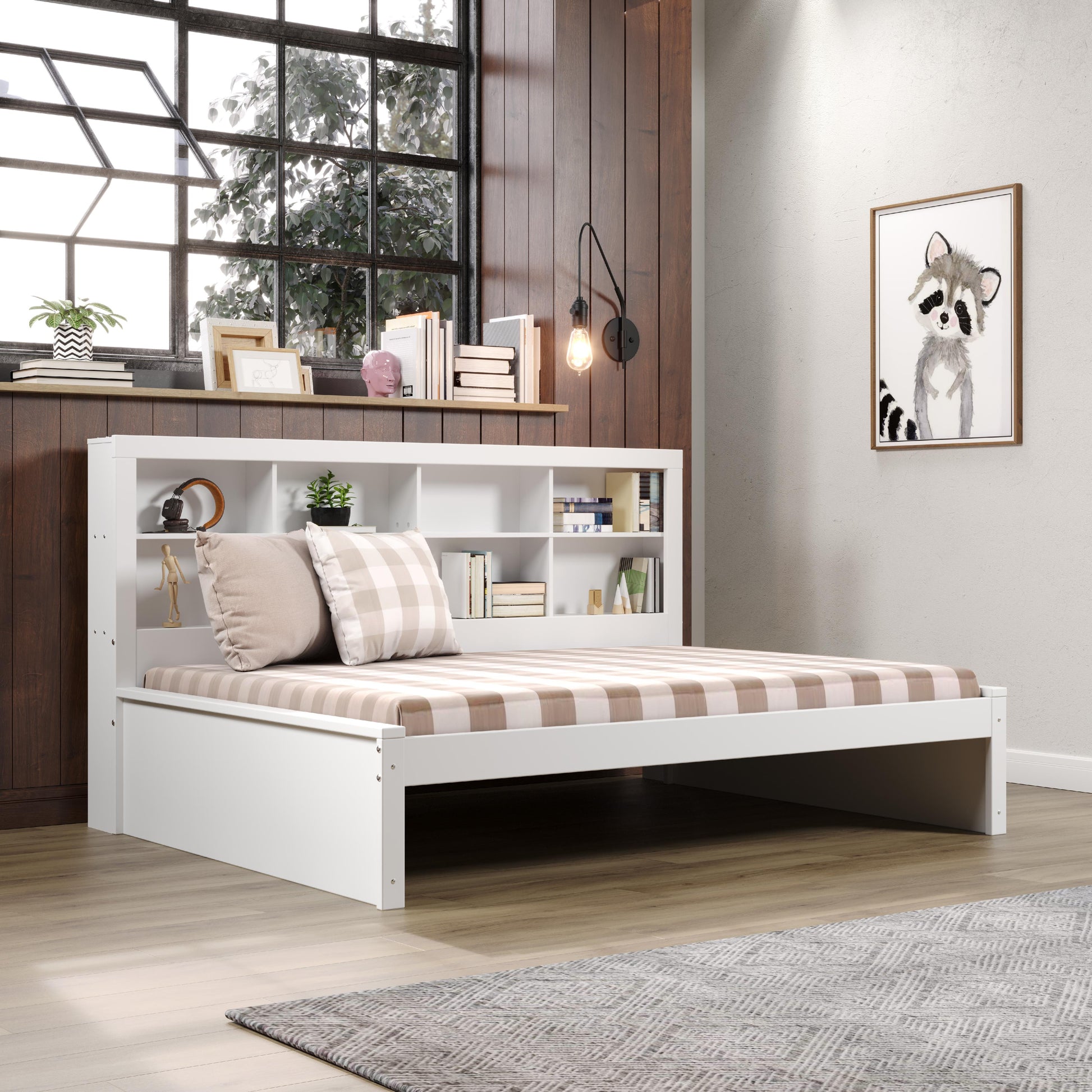  Donco Trading Company 1733-FW Bookcase Full Daybed - White IMAGE 3