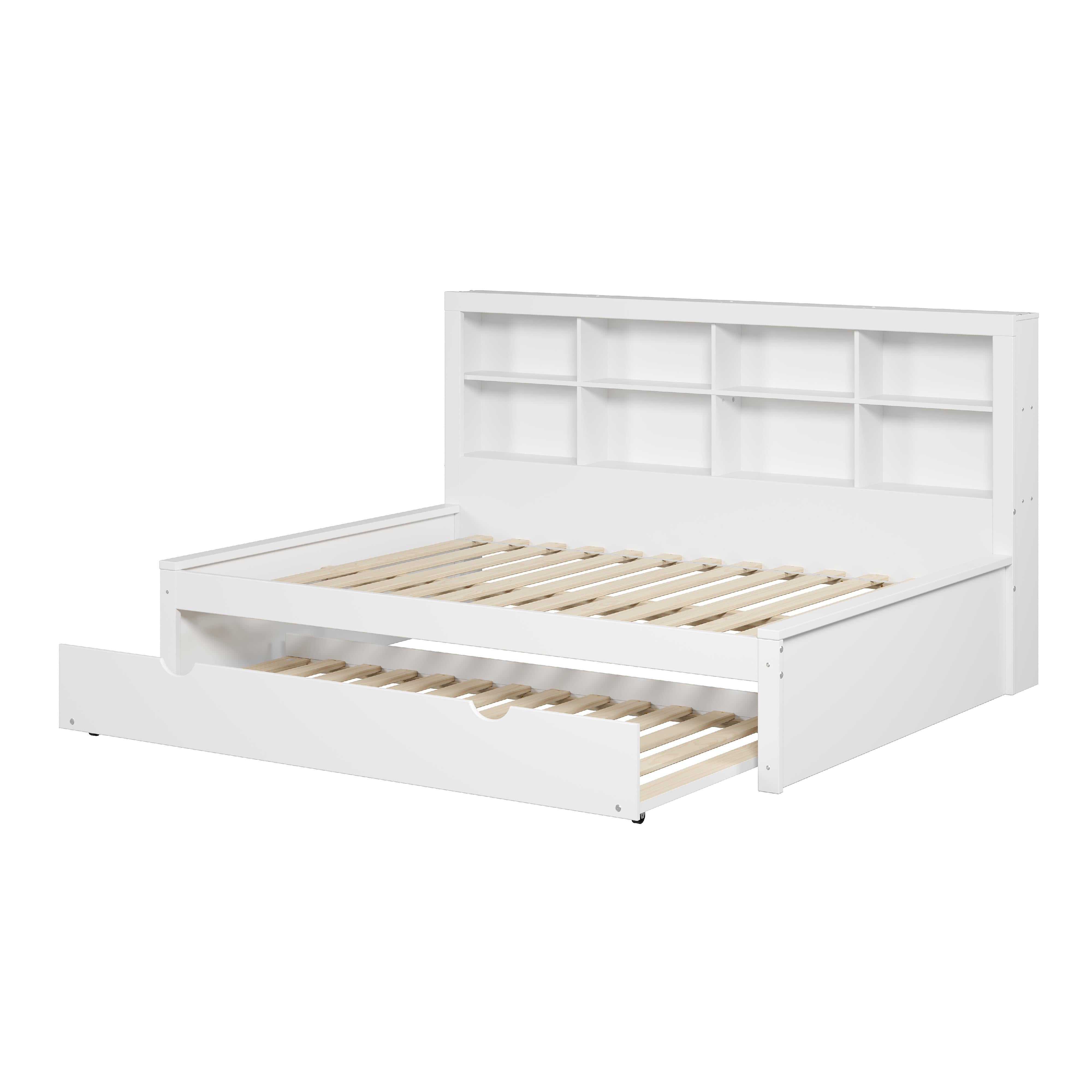  Donco Trading Company 1733-FW_503-W Bookcase Full Daybed with Twin Trundle - White IMAGE 7