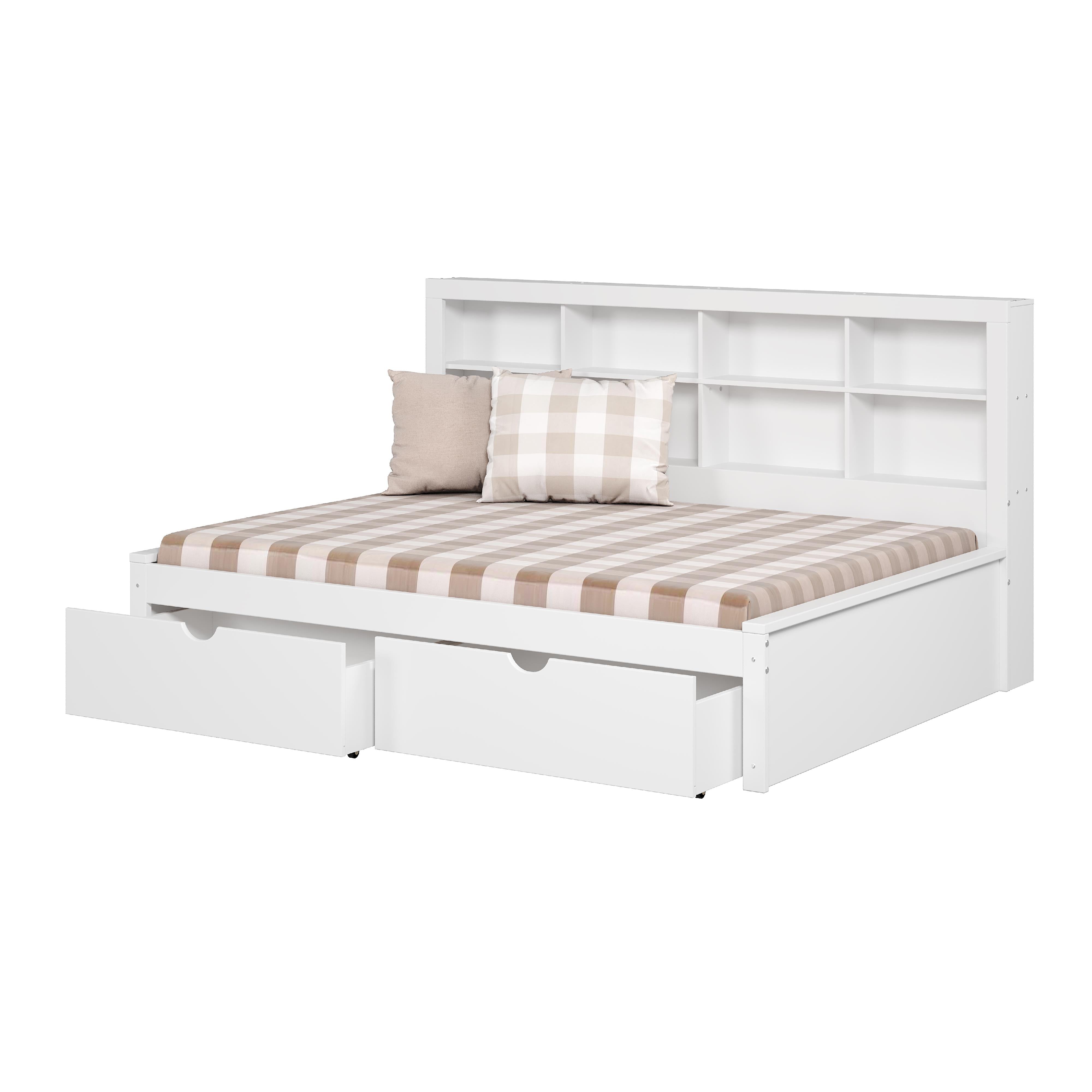  Donco Trading Company 1733-FW_505-W Bookcase Full Daybed with Drawers - White IMAGE 6