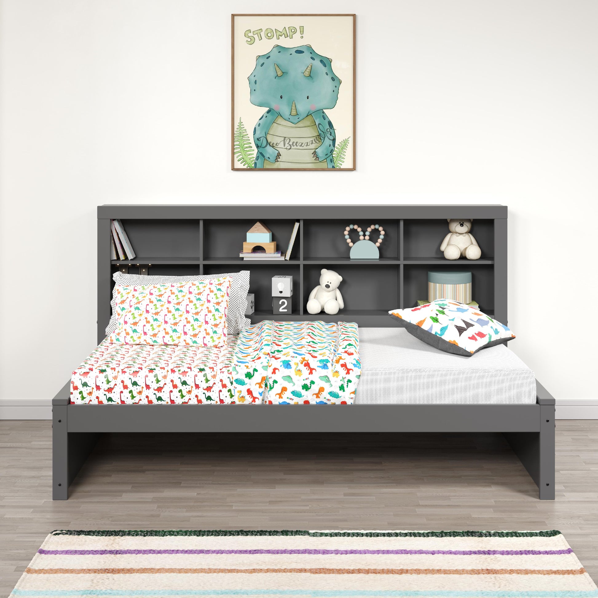  Donco Trading Company 1733-TDG Bookcase Twin Daybed - Dark Grey IMAGE 4