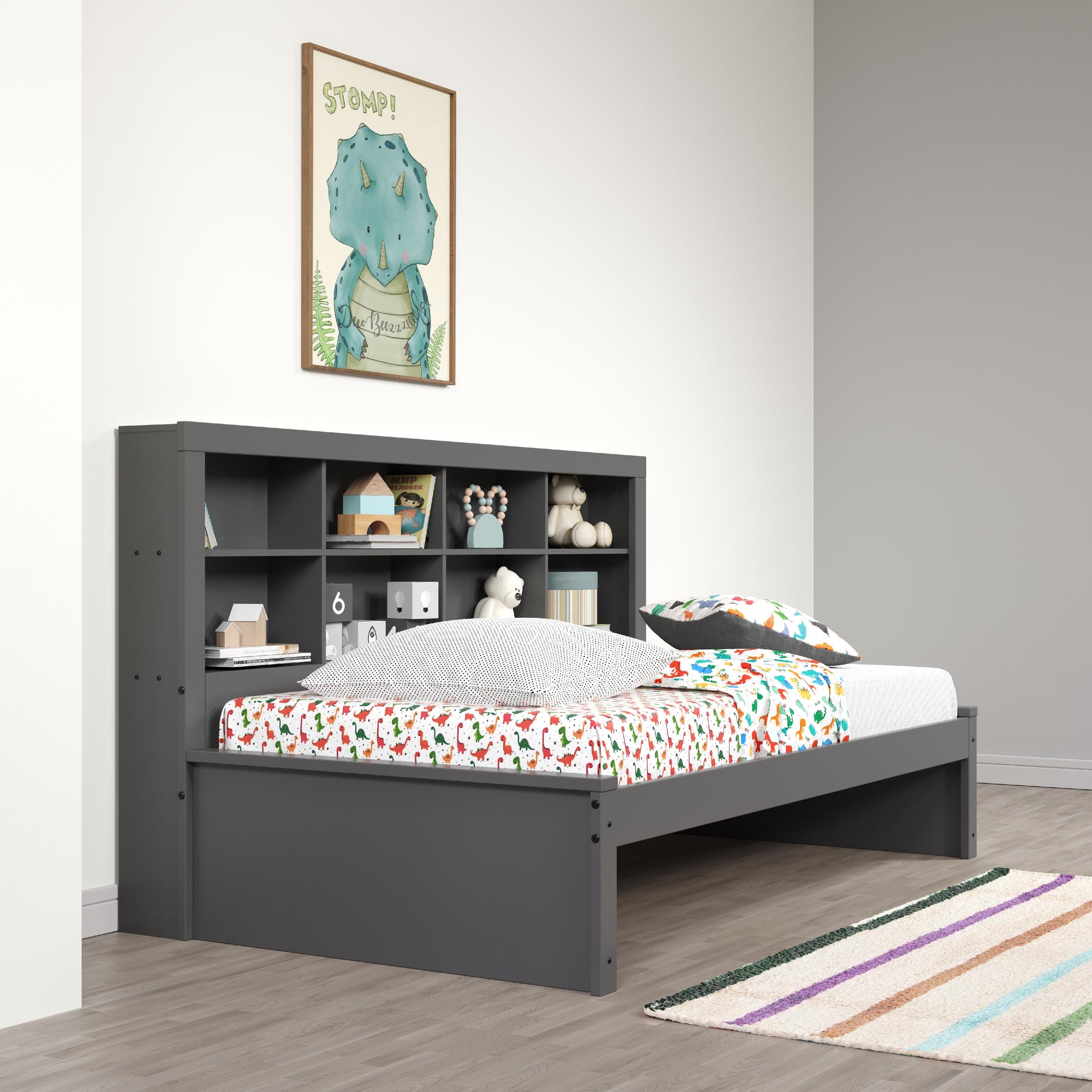  Donco Trading Company 1733-TDG Bookcase Twin Daybed - Dark Grey IMAGE 5