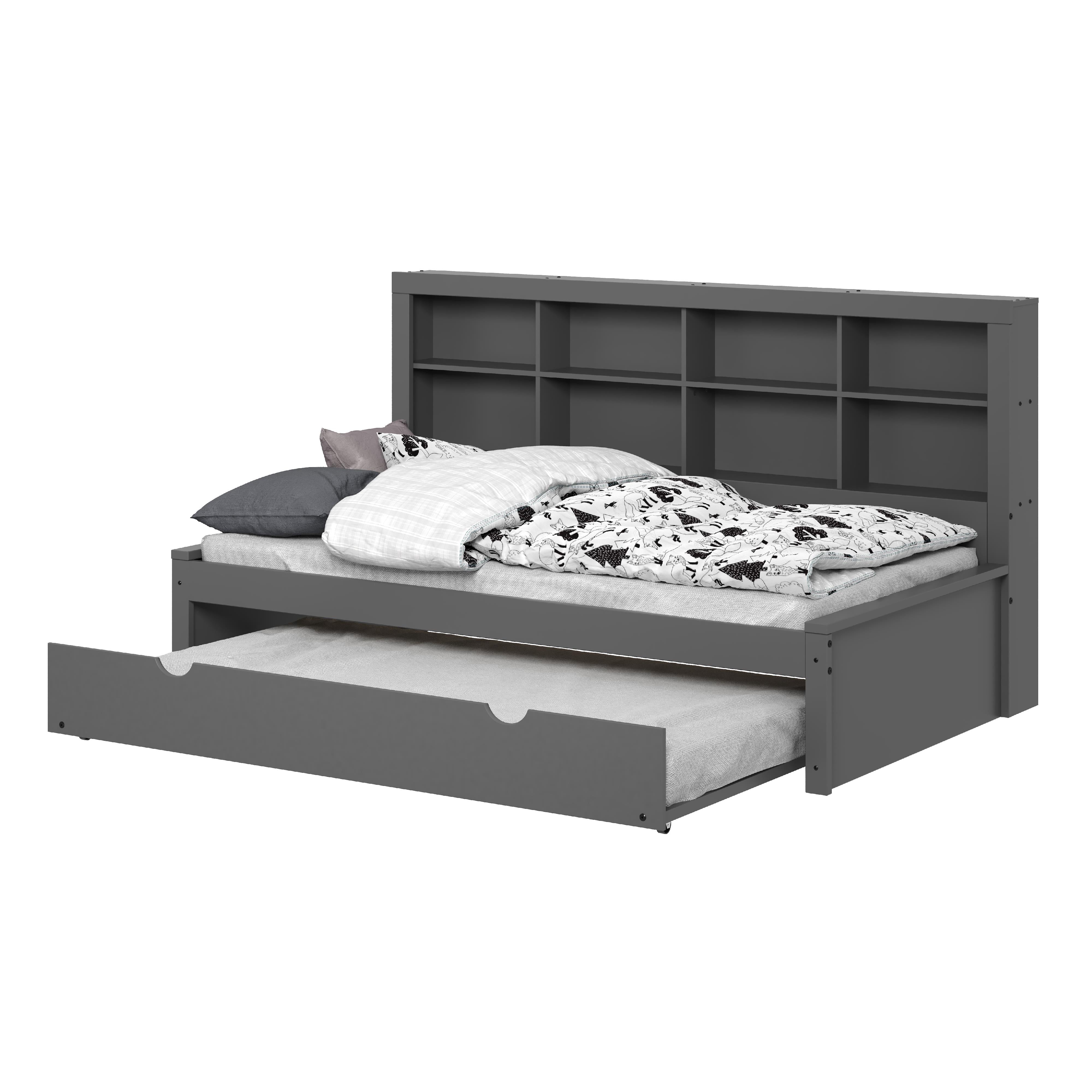  Donco Trading Company 1733-TDG_503-DG Bookcase Twin Daybed with Twin Trundle Bed - Dark Grey IMAGE 6