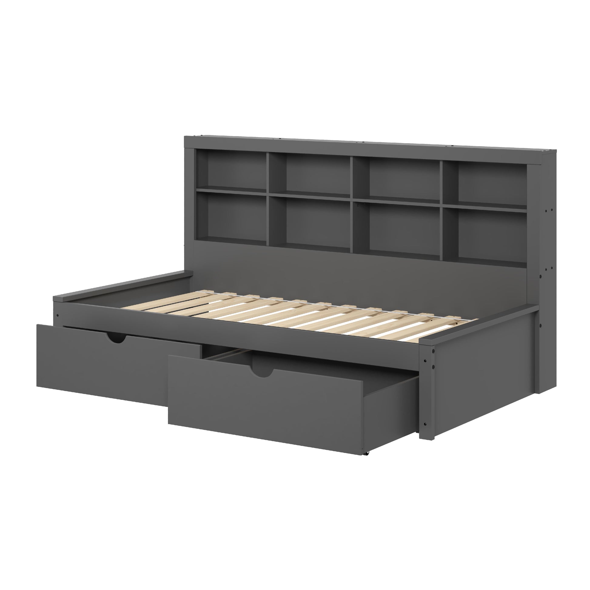  Donco Trading Company 1733-TDG_505-DG Bookcase Twin Daybed with Drawers - Dark Grey IMAGE 7