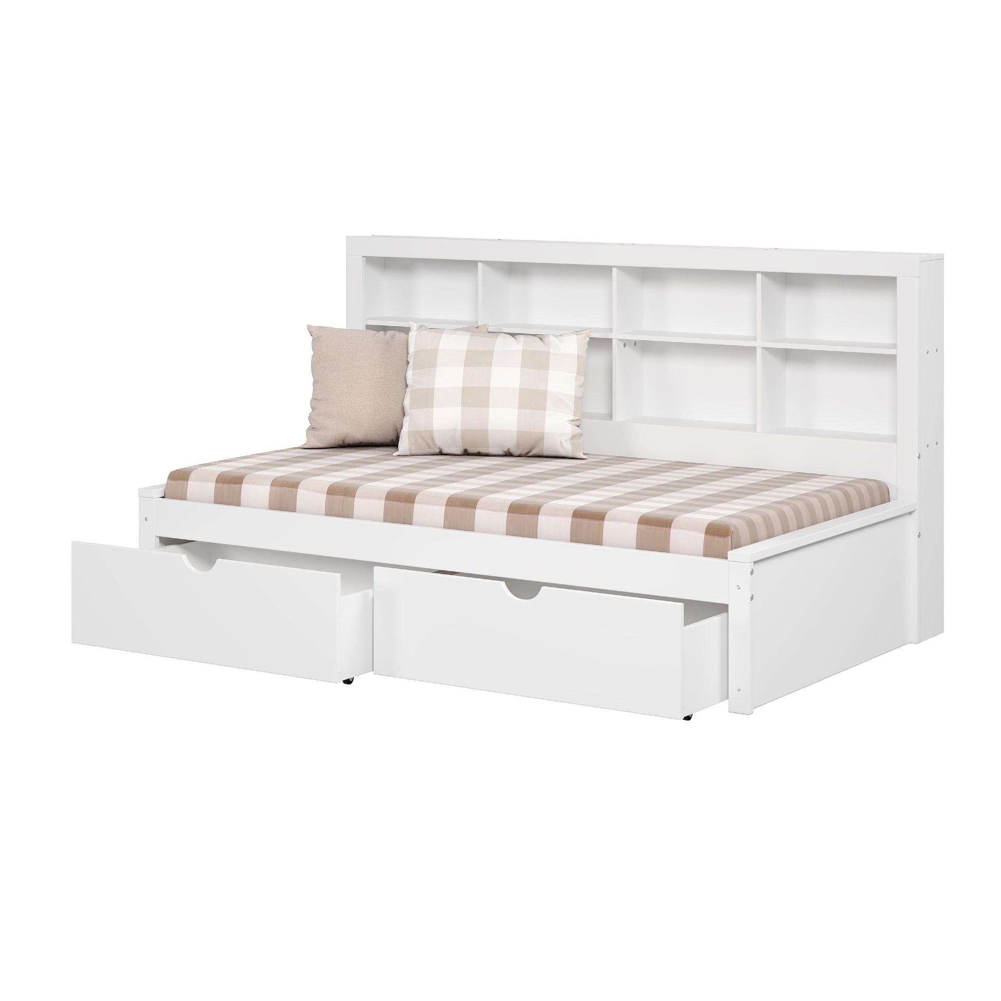  Donco Trading Company 1733-TW_505-W Bookcase Twin Daybed with Drawers - White IMAGE 6
