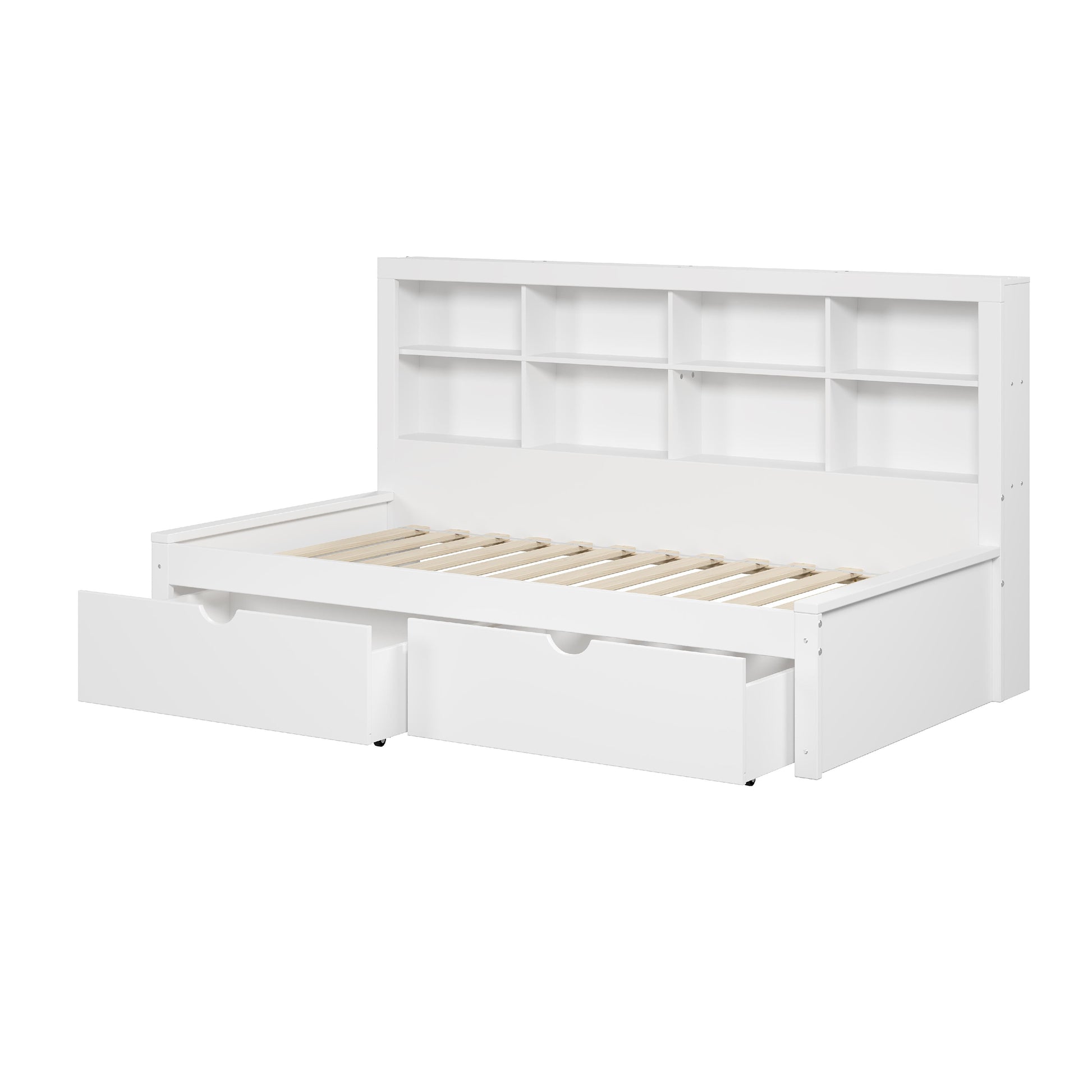 Donco Trading Company 1733-TW_505-W Bookcase Twin Daybed with Drawers - White IMAGE 7