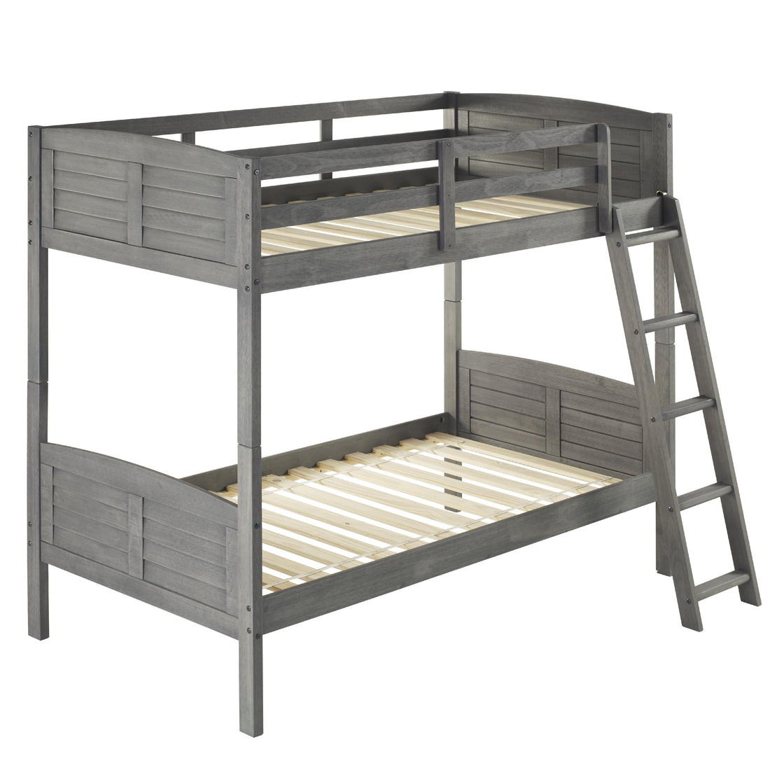  Donco Trading Company Louver 2010-TTAG Twin over Twin Bunkbed - Antique Grey IMAGE 1