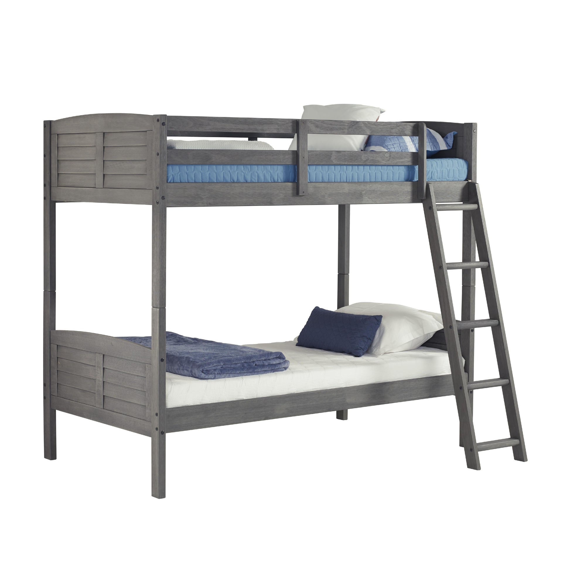  Donco Trading Company Louver 2010-TTAG Twin over Twin Bunkbed - Antique Grey IMAGE 5