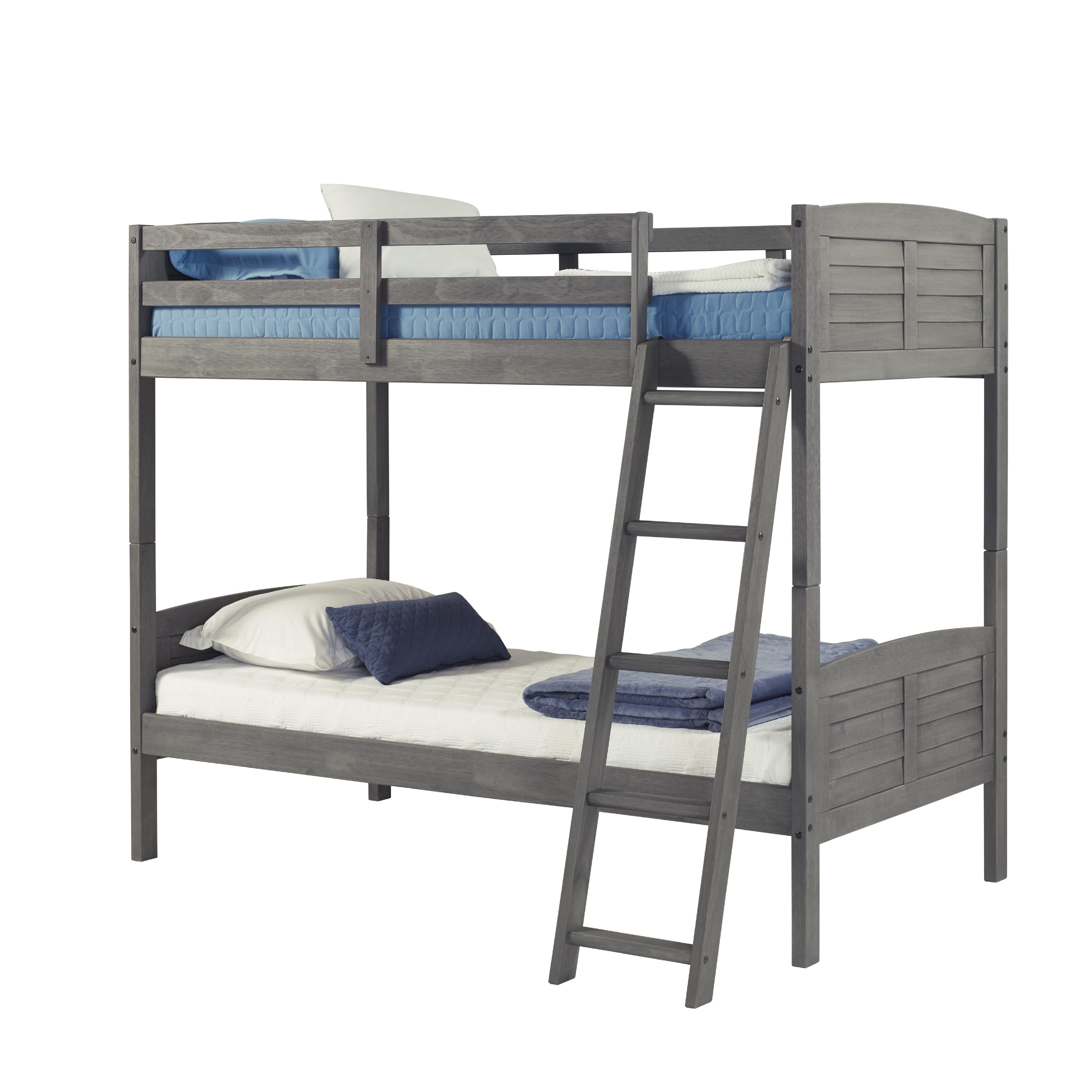  Donco Trading Company Louver 2010-TTAG Twin over Twin Bunkbed - Antique Grey IMAGE 7
