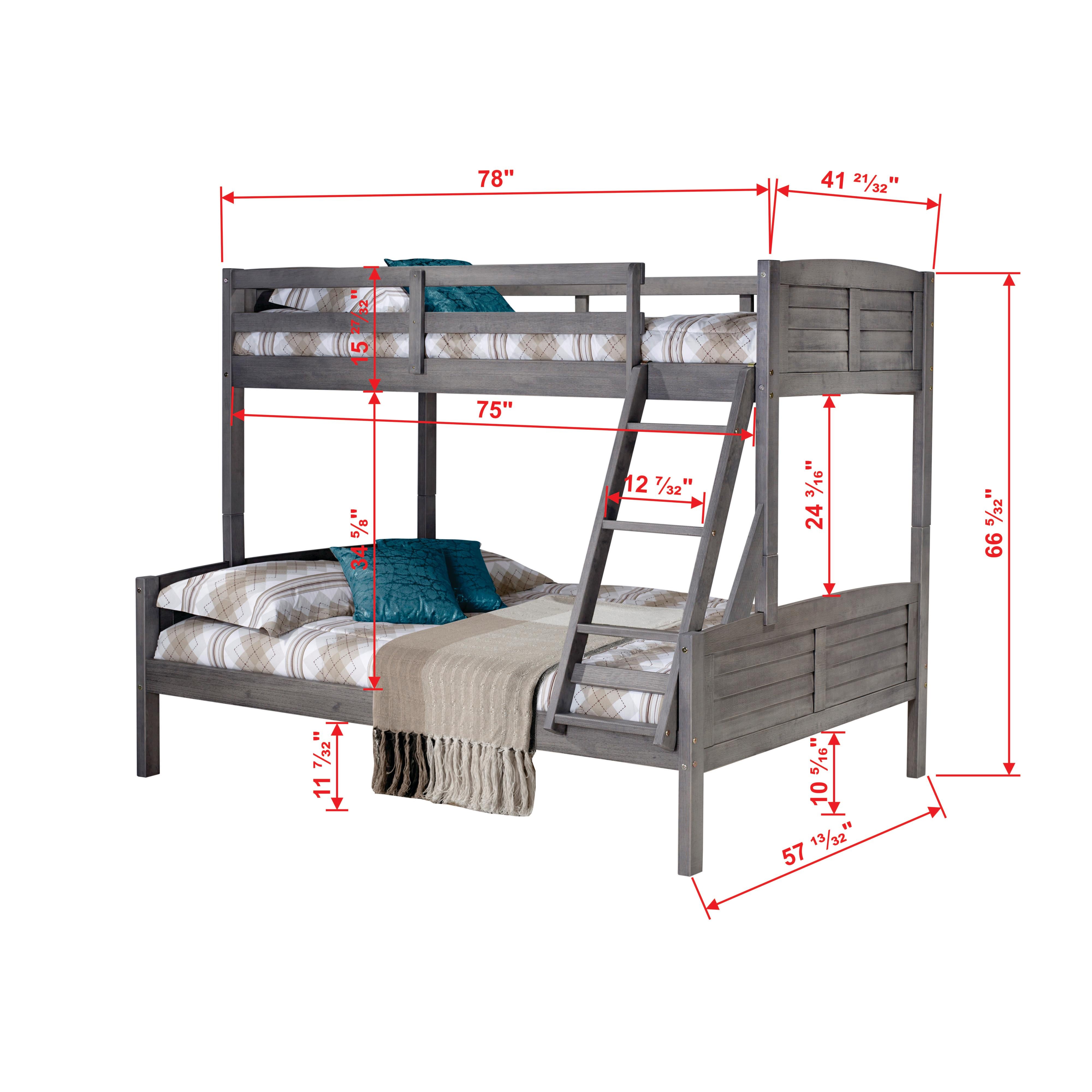  Donco Trading Company Louver 2012-TFAG Twin over Full Bunkbed - Dark Grey IMAGE 8