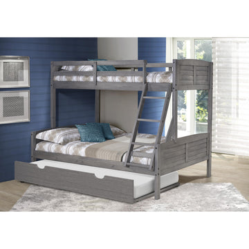  Donco Trading Company Louver 2012-TFAG_503-AG Twin over Full Bunkbed with Twin Trundle - Dark Grey IMAGE 1