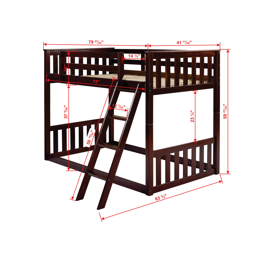  Donco Trading Company Monti Mission 201204-TTCP Twin over Twin Bunkbed - Antique Grey IMAGE 1