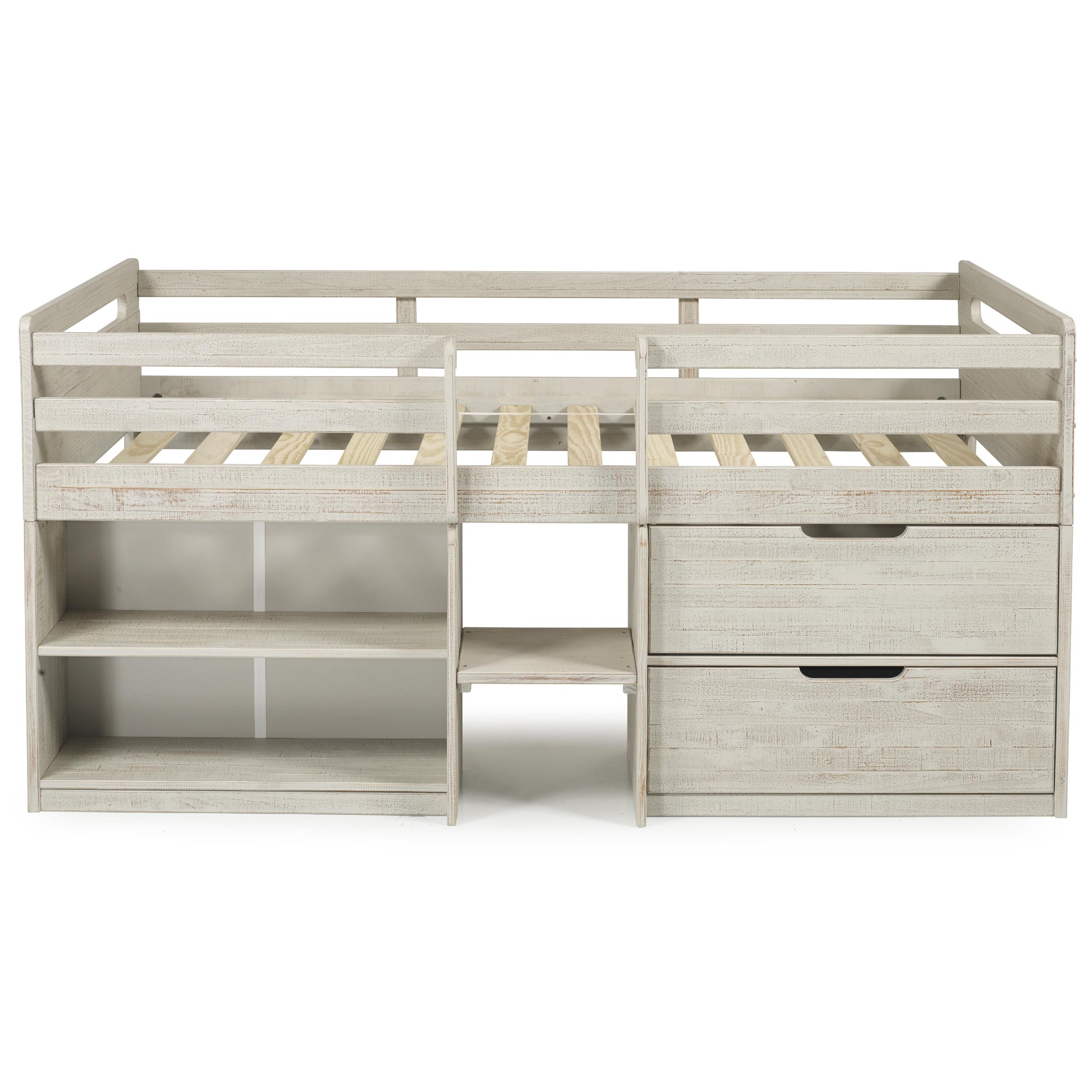  Donco Trading Company 2027-TLLG Handles Twin Light Rustic Low Loft Bed - Rustic Grey IMAGE 7