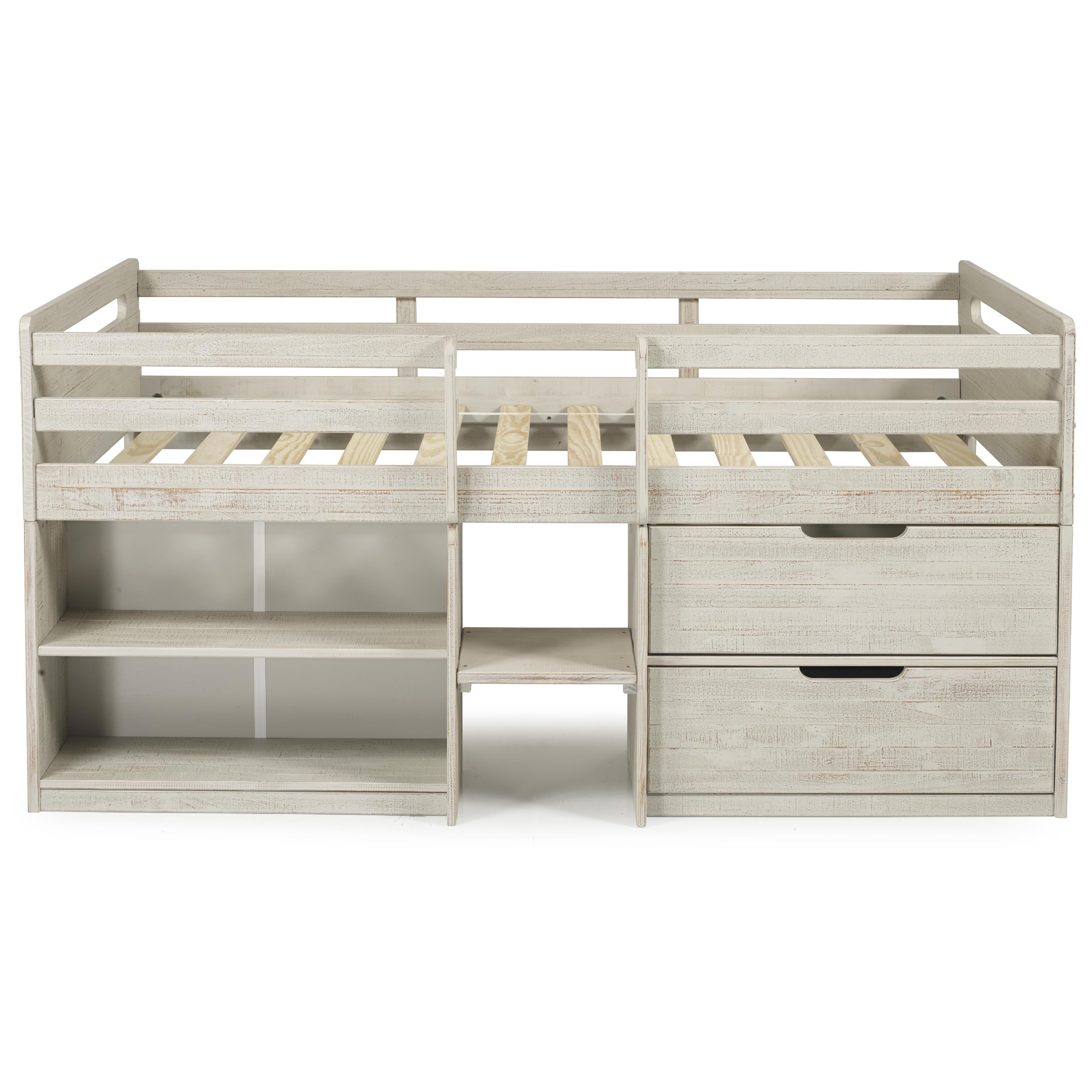  Donco Trading Company 2027-TLLG Handles Twin Light Rustic Low Loft Bed - Rustic Grey IMAGE 7