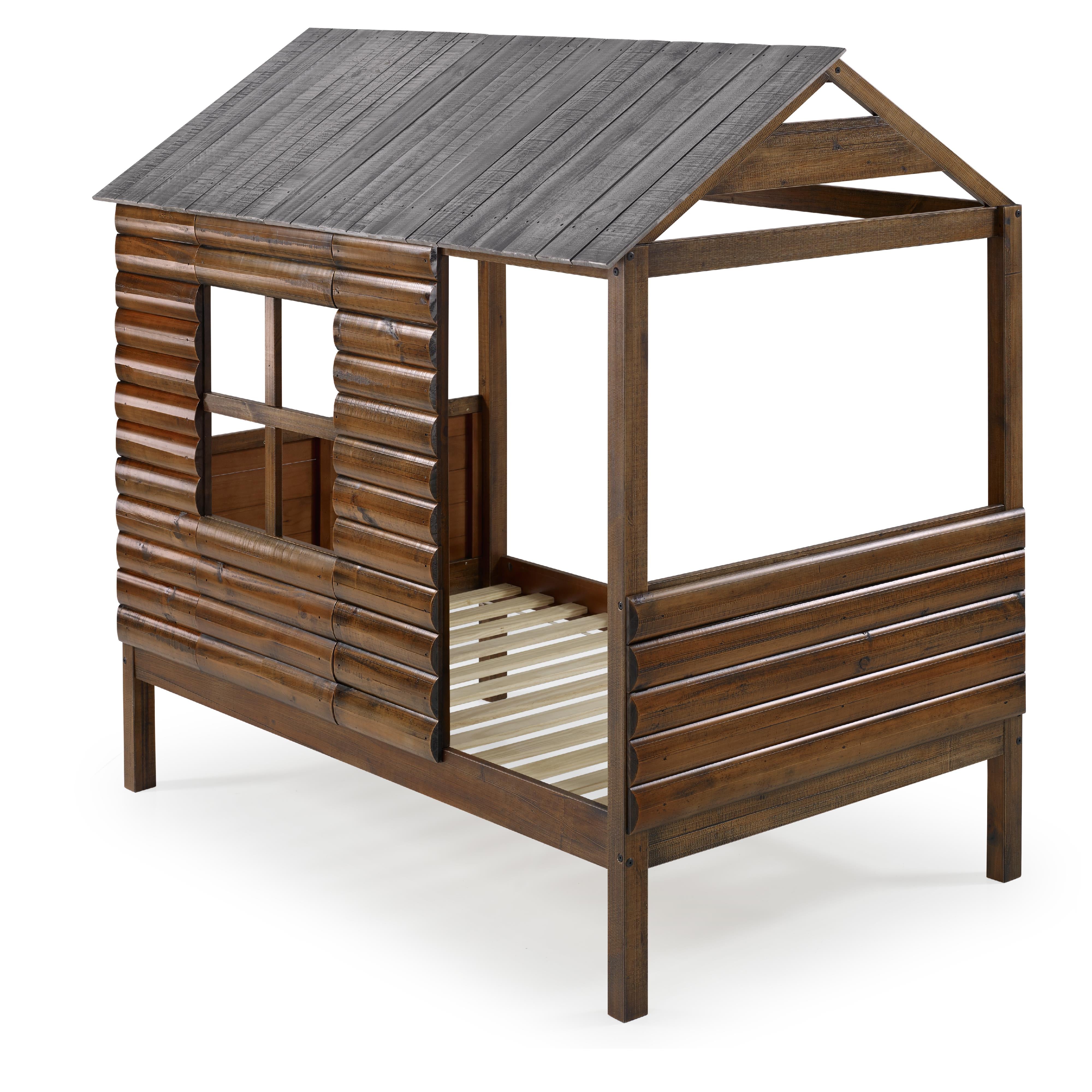  Donco Trading Company Log Cabin 2103-TRWRS Twin Low Loft Bed - Rustic Walnut IMAGE 4