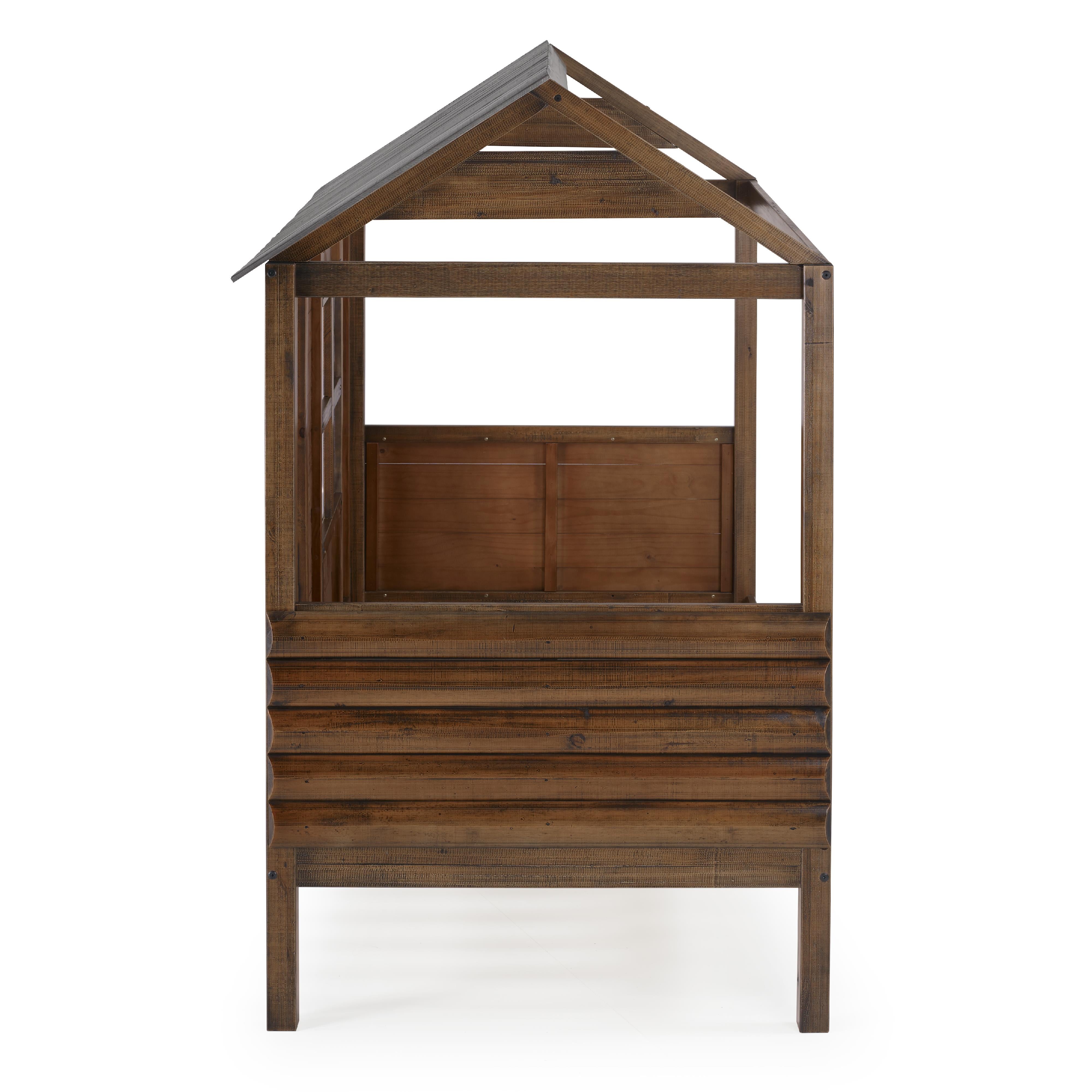  Donco Trading Company Log Cabin 2103-TRWRS Twin Low Loft Bed - Rustic Walnut IMAGE 5