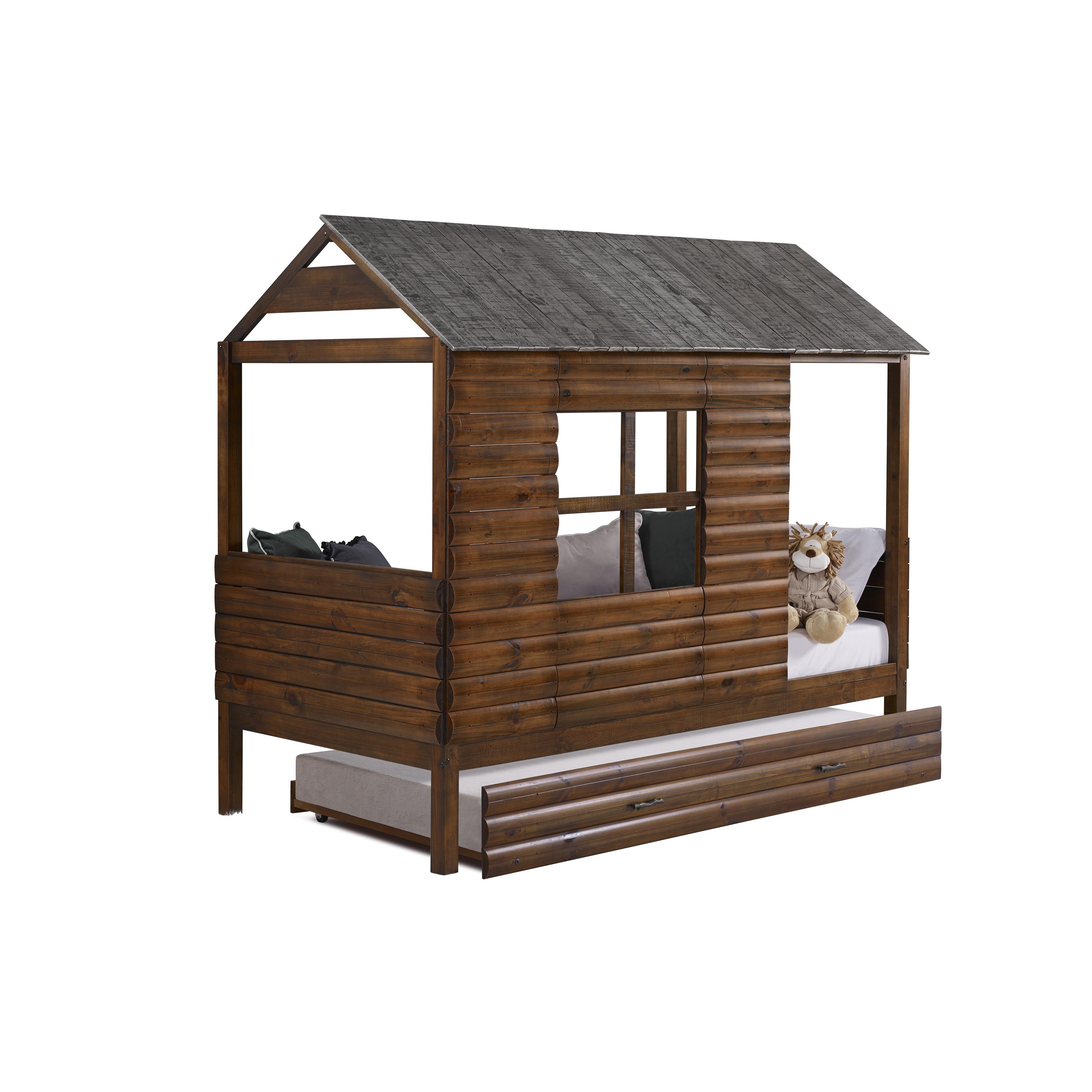  Donco Trading Company Log Cabin 2103-TRWRS_2104-RWRS Twin Low Loft with Twin Trundle - Rustic Walnut IMAGE 6