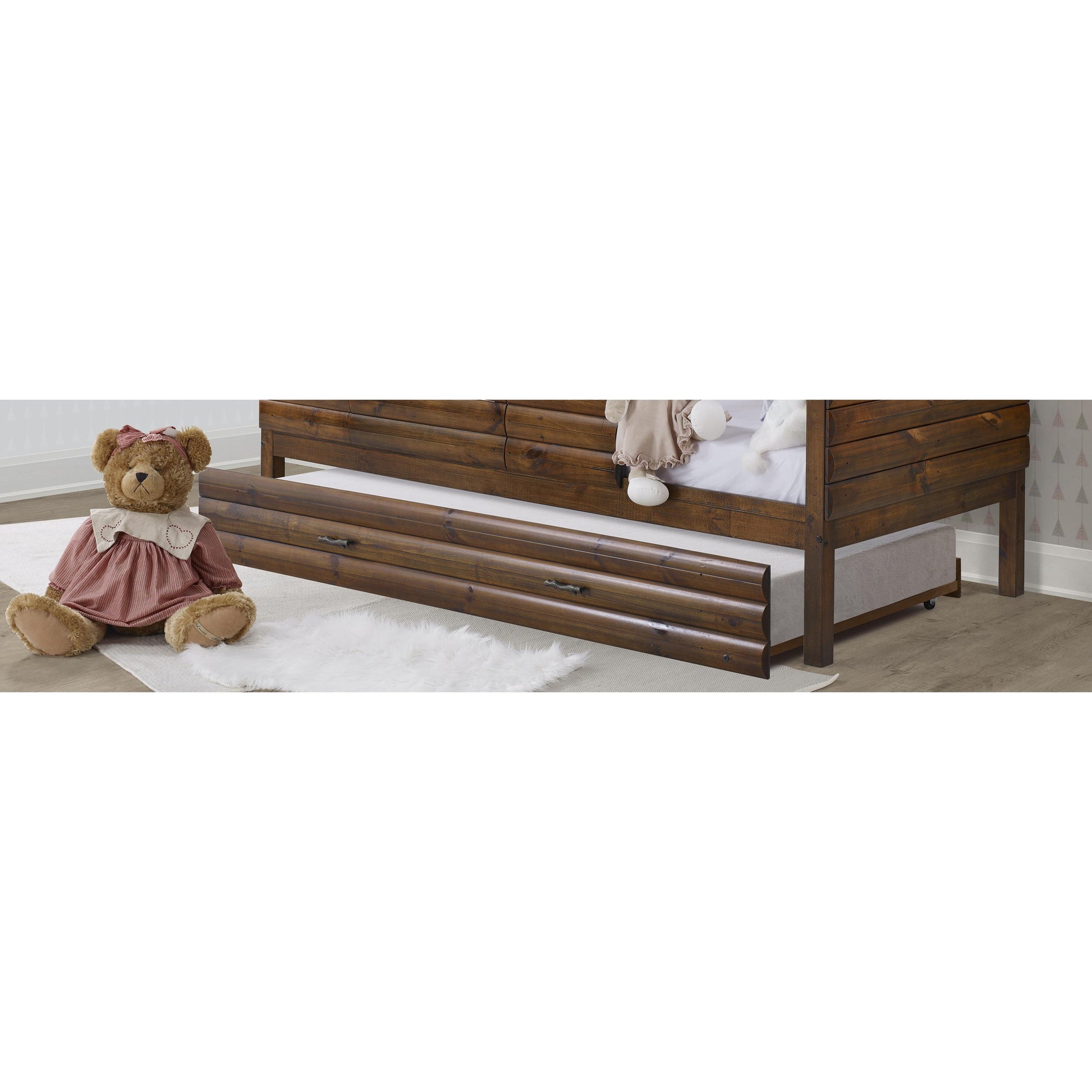  Donco Trading Company Log Cabin 2104-RWRS Twin Trundle - Rustic Walnut IMAGE 1