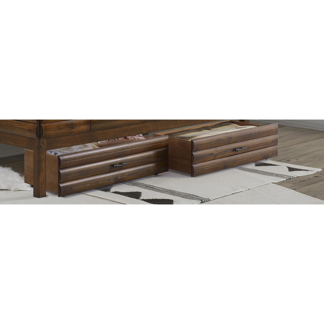  Donco Trading Company Log Cabin 2105-RWRS Dual Drawers - Rustic Walnut IMAGE 1