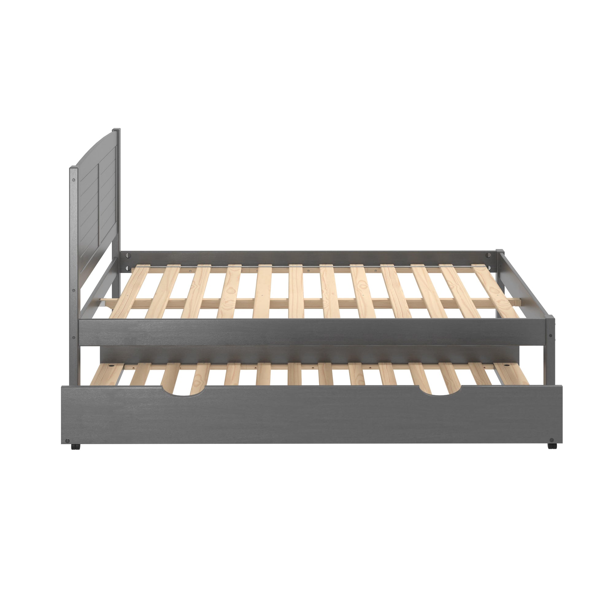  Donco Trading Company Louver 212-FAG_503-AG Full Bed with Twin Trundle - Antique Grey IMAGE 3