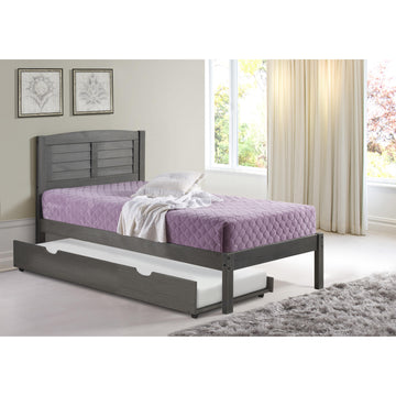  Donco Trading Company Louver 212-TAG_503-AG Twin Bed with Twin Trundle - Antique Grey IMAGE 1