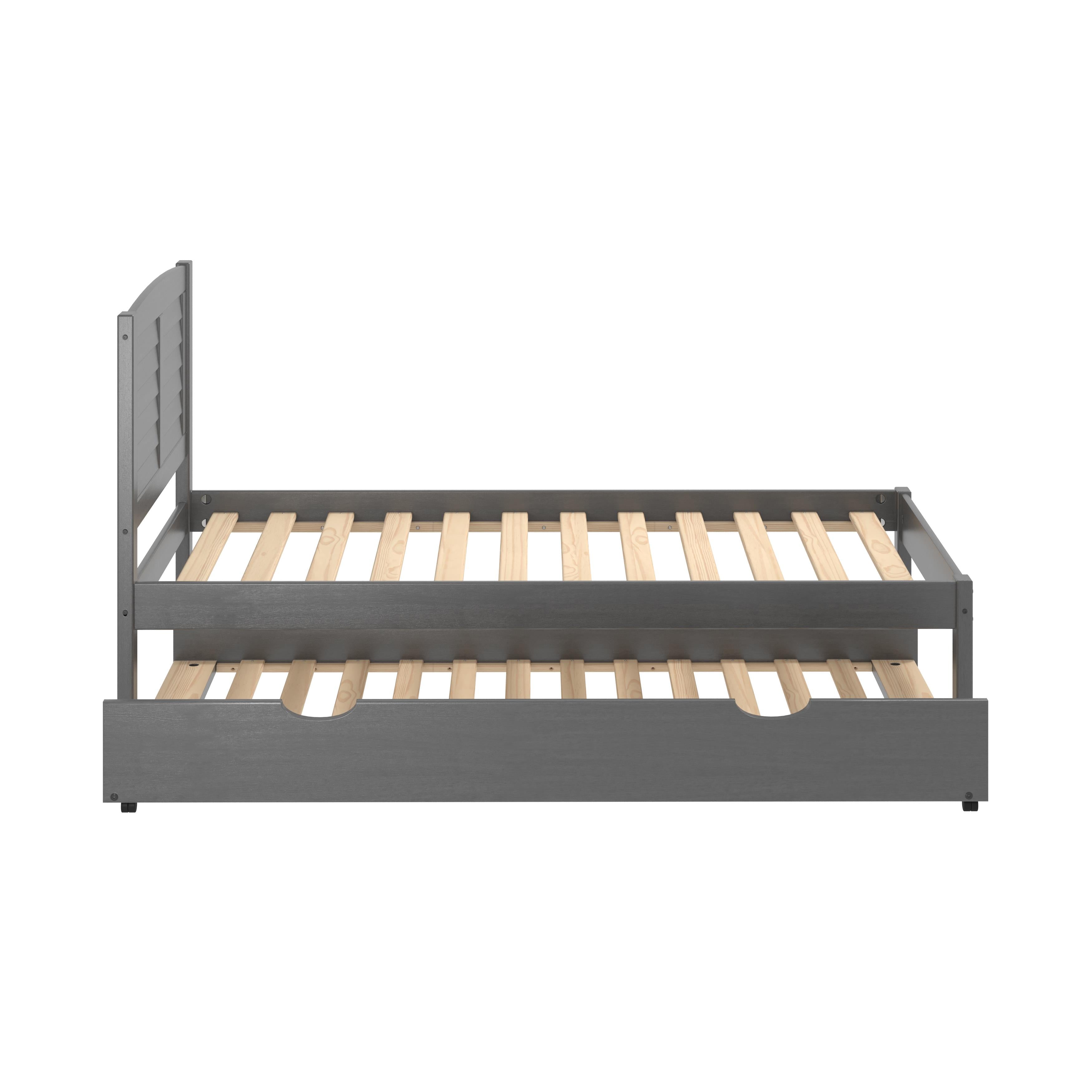  Donco Trading Company Louver 212-TAG_503-AG Twin Bed with Twin Trundle - Antique Grey IMAGE 3