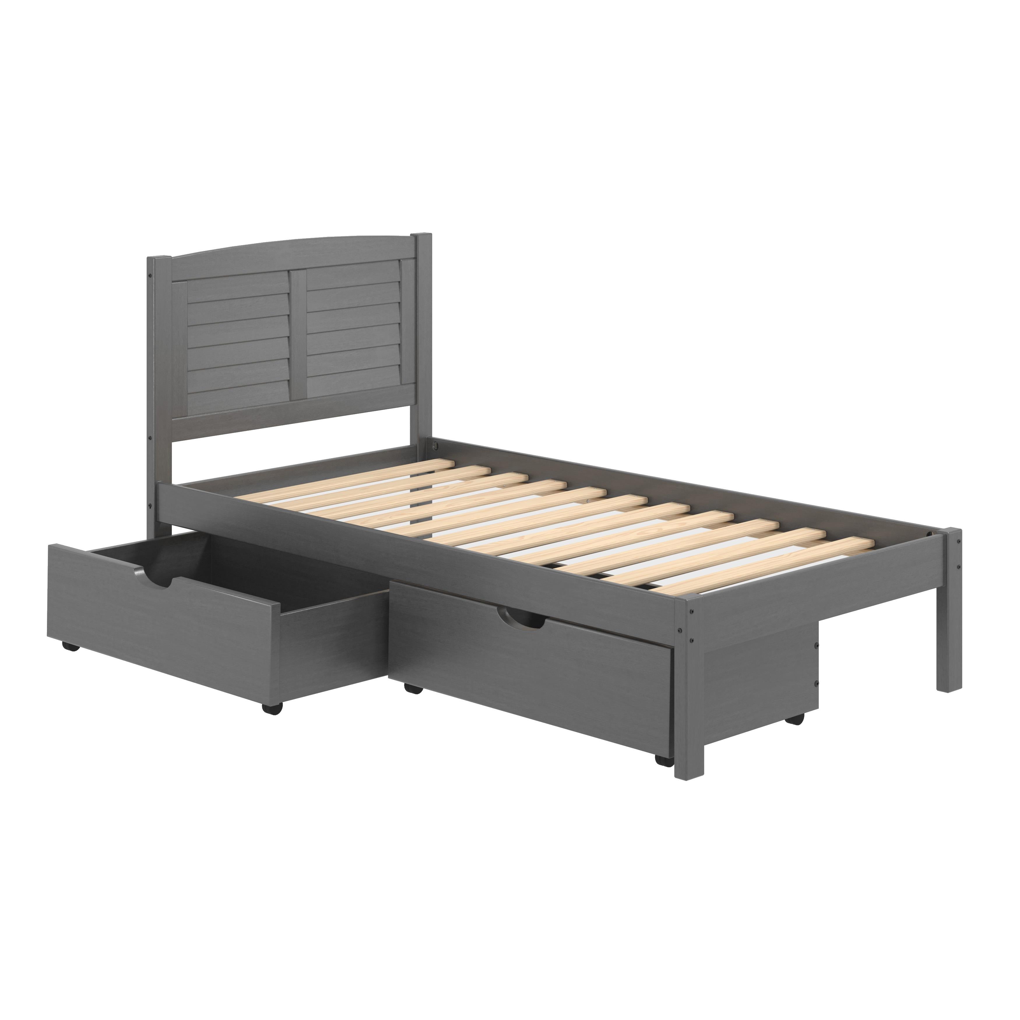  Donco Trading Company Louver 212-TAG_505-AG Twin Bed with Drawers - Antique Grey IMAGE 2