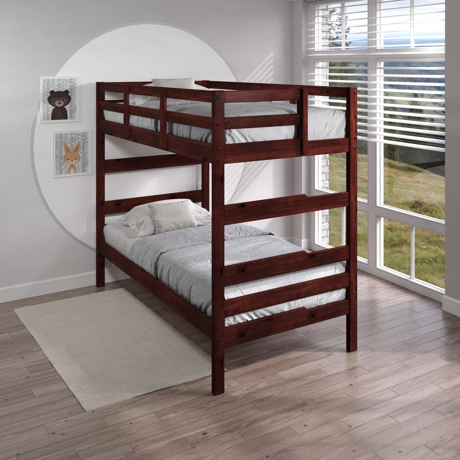  Donco Trading Company Promo Shaker 2305-TTCP Twin over Twin Bunkbed - Cappuccino IMAGE 3