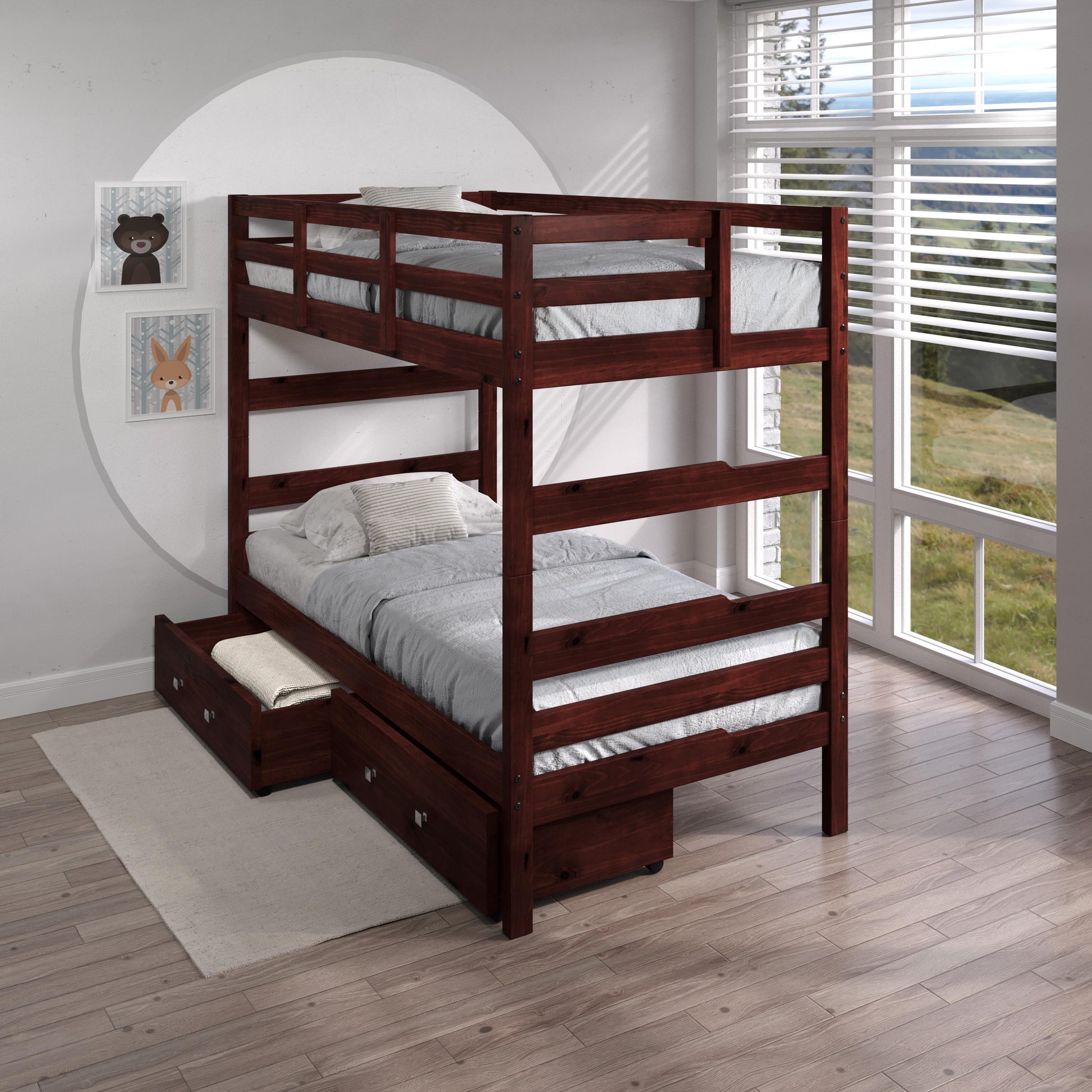  Donco Trading Company Promo Shaker 2305-TTCP_505-CP Twin over Twin Bunkbed with Drawers - Cappuccino IMAGE 3