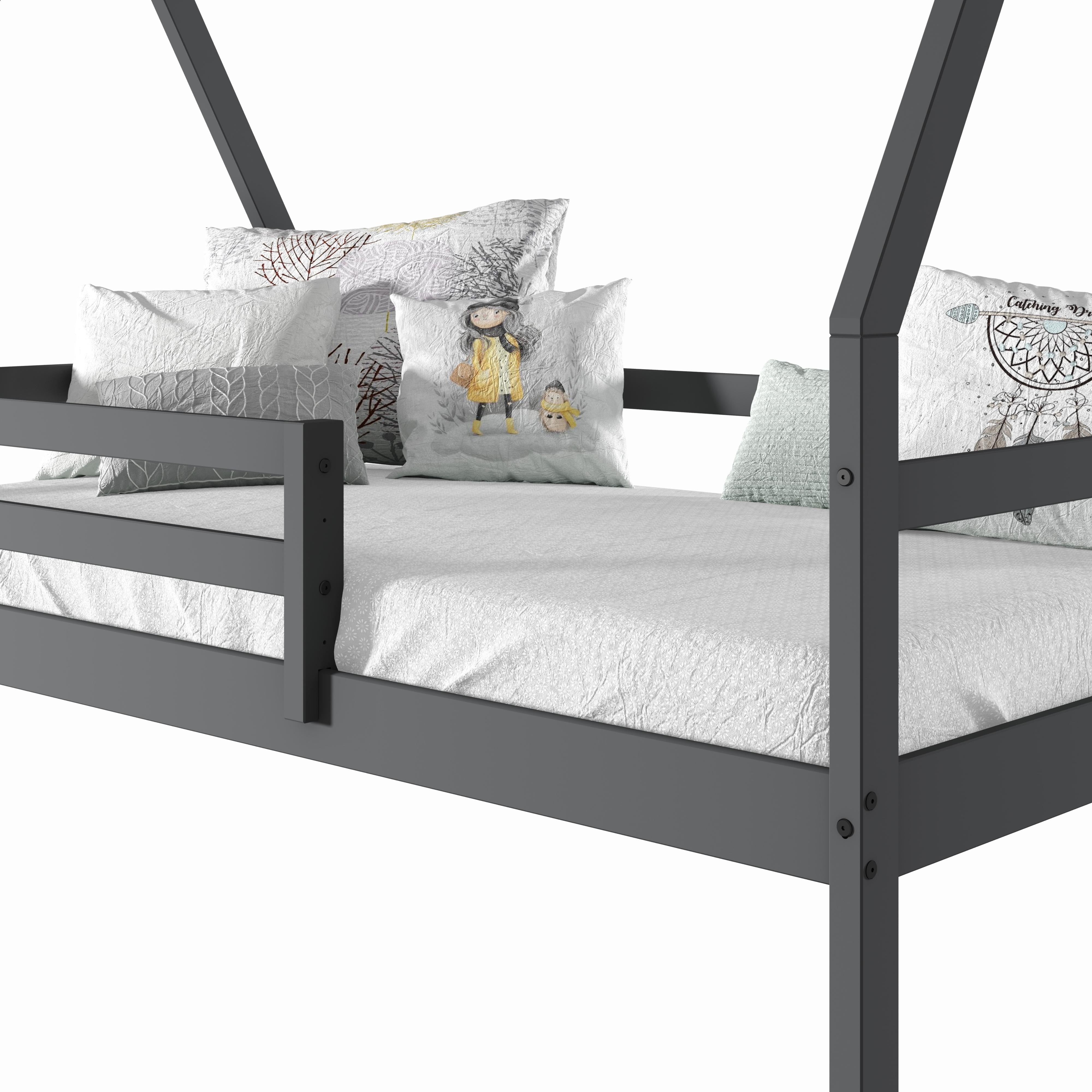  Donco Trading Company A-Frame 2310-TDG_505-DG Modern Twin House Bed with Drawers - Dark Grey IMAGE 6