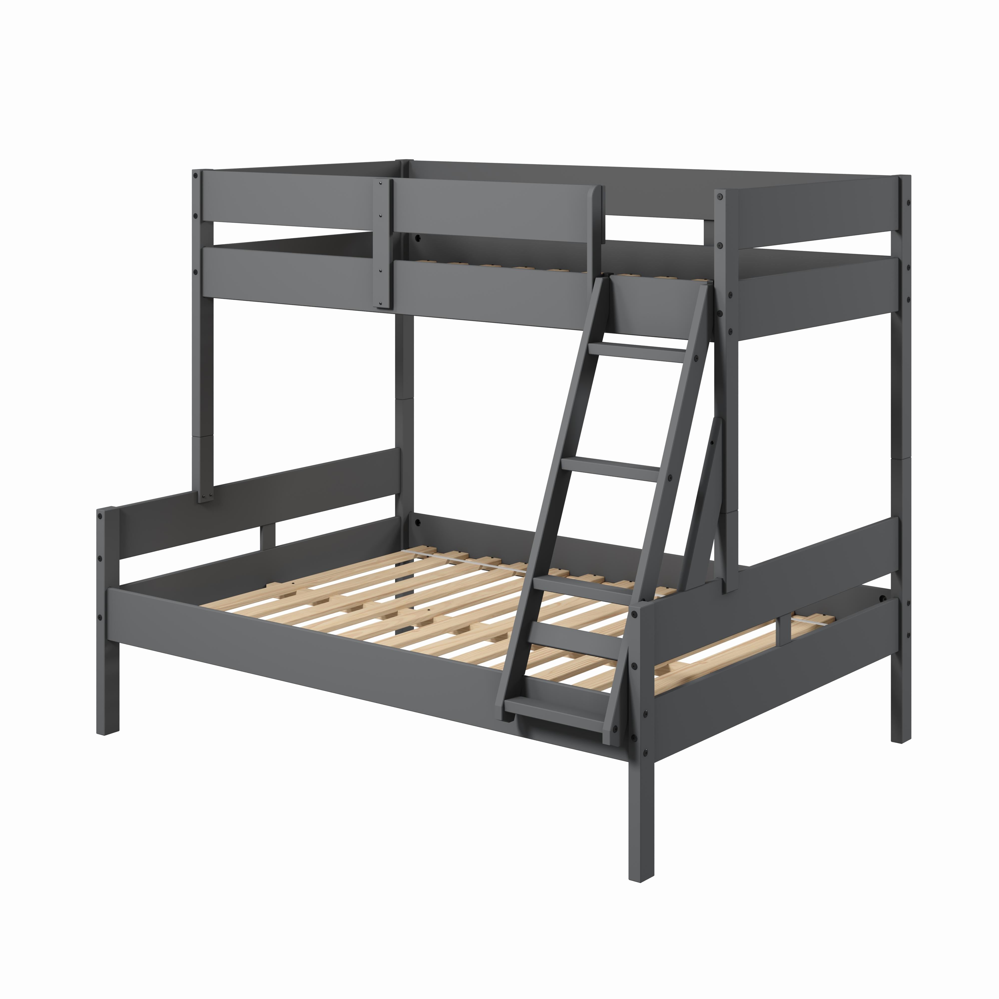  Donco Trading Company 2316-TFDG Low Board Panel Twin over Full Bunkbed - Dark Grey IMAGE 1