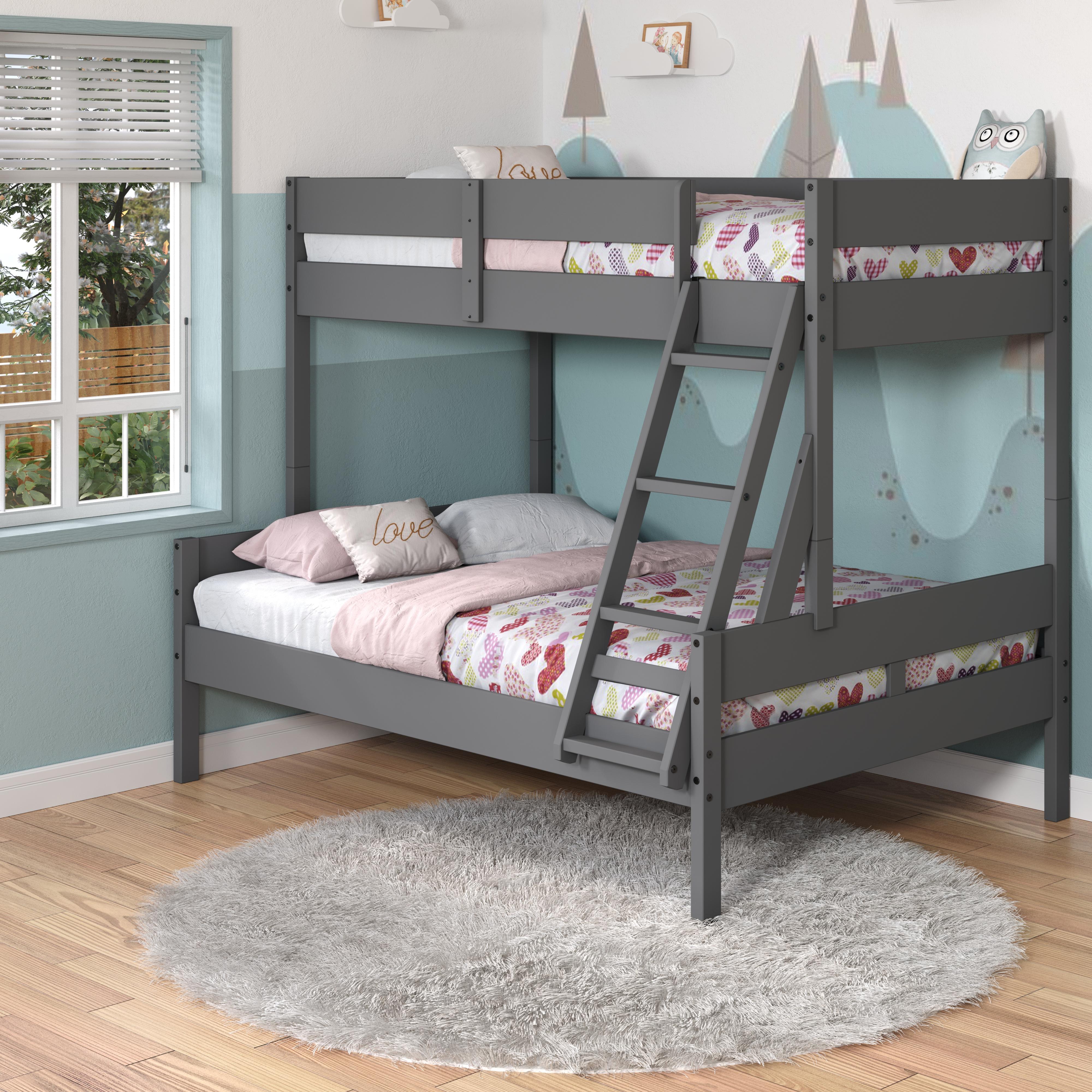  Donco Trading Company 2316-TFDG Low Board Panel Twin over Full Bunkbed - Dark Grey IMAGE 5