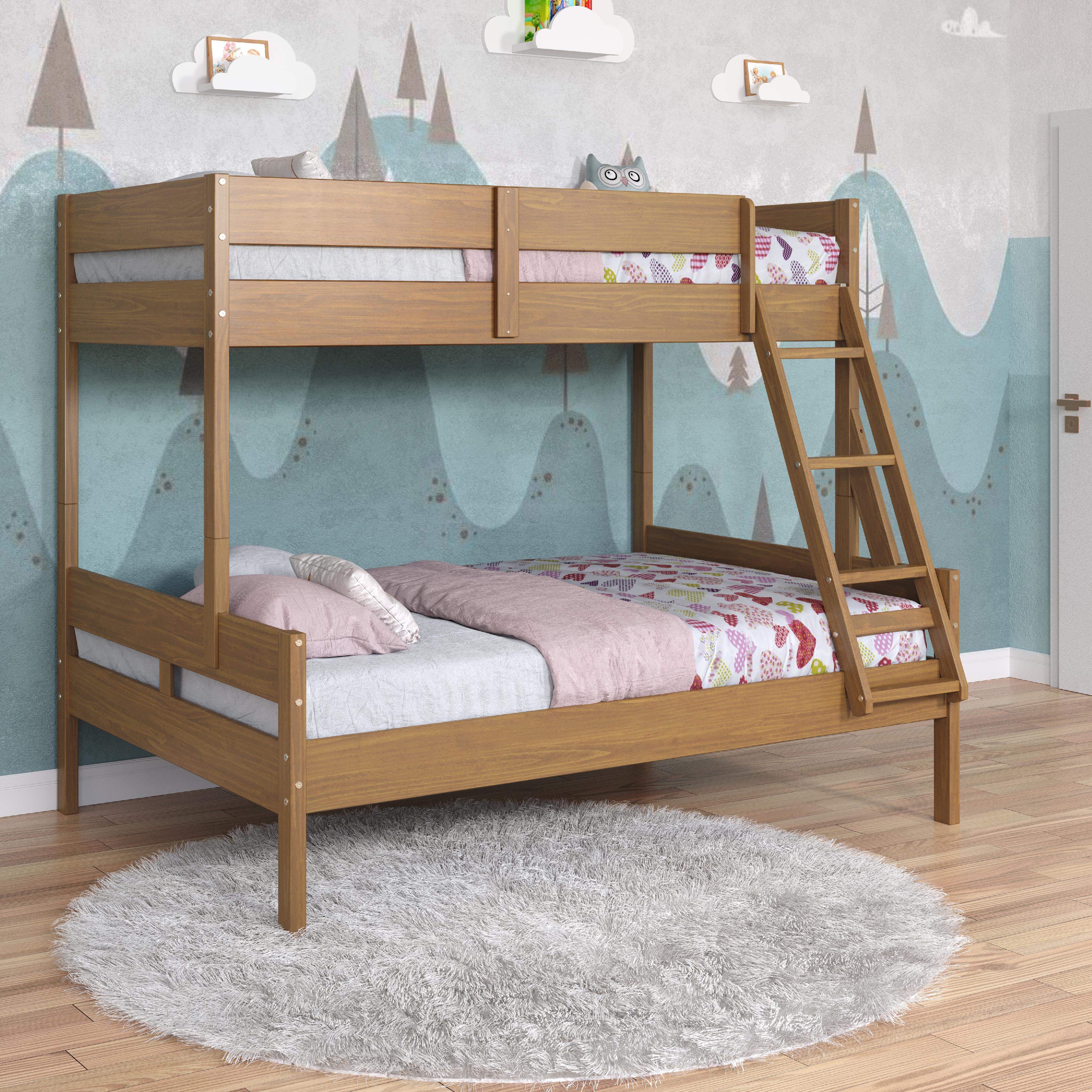  Donco Trading Company 2316-TFUO Low Board Twin over Full Panel Bunkbed - Urban Oak IMAGE 1