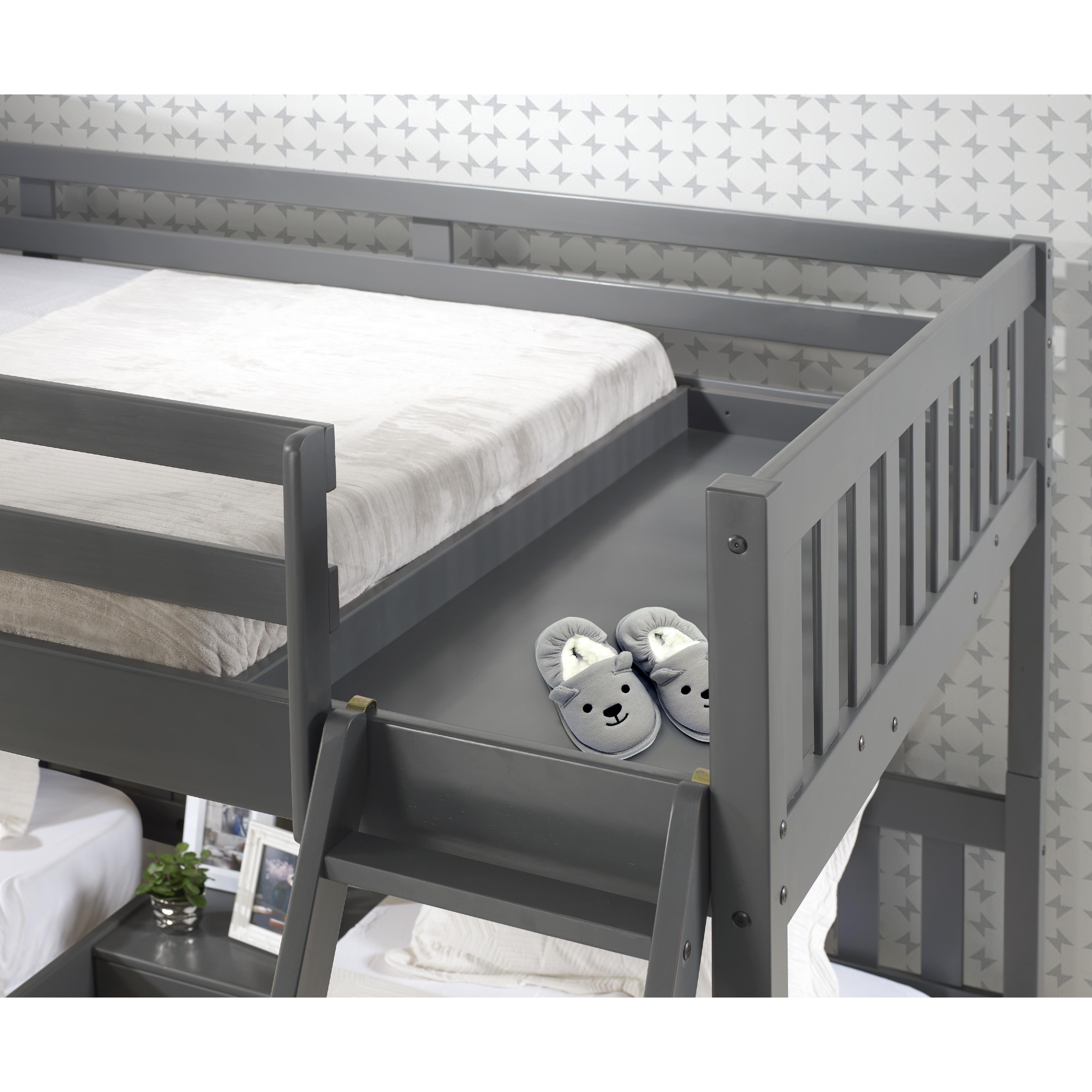  Donco Trading Company Treble Mission 2332-FTTDG_505-DG Full over Two Twin Bunkbed with Drawers - Dark Grey IMAGE 2