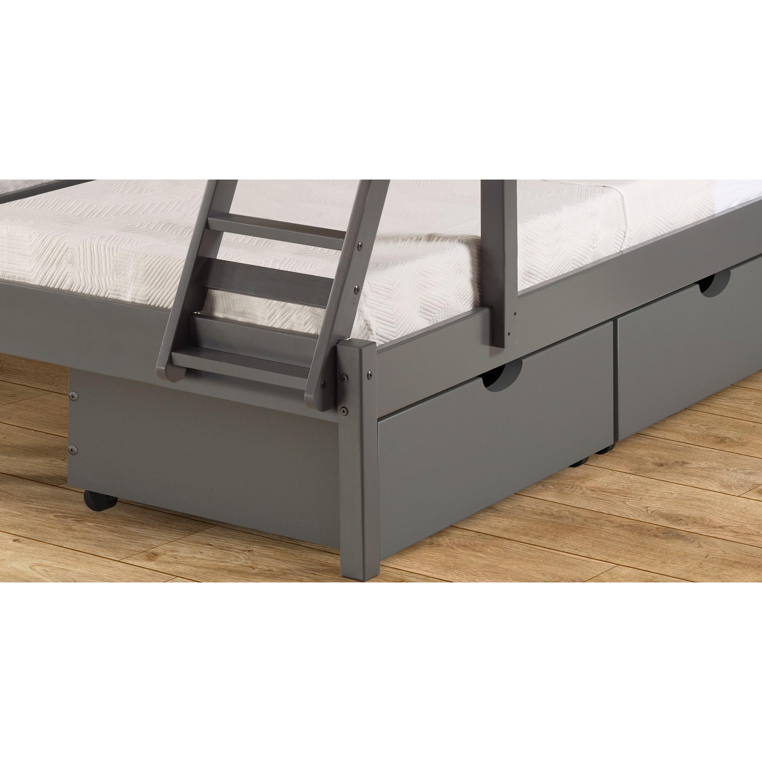 Donco Trading Company Treble Mission 2332-FTTDG_505-DG Full over Two Twin Bunkbed with Drawers - Dark Grey IMAGE 3