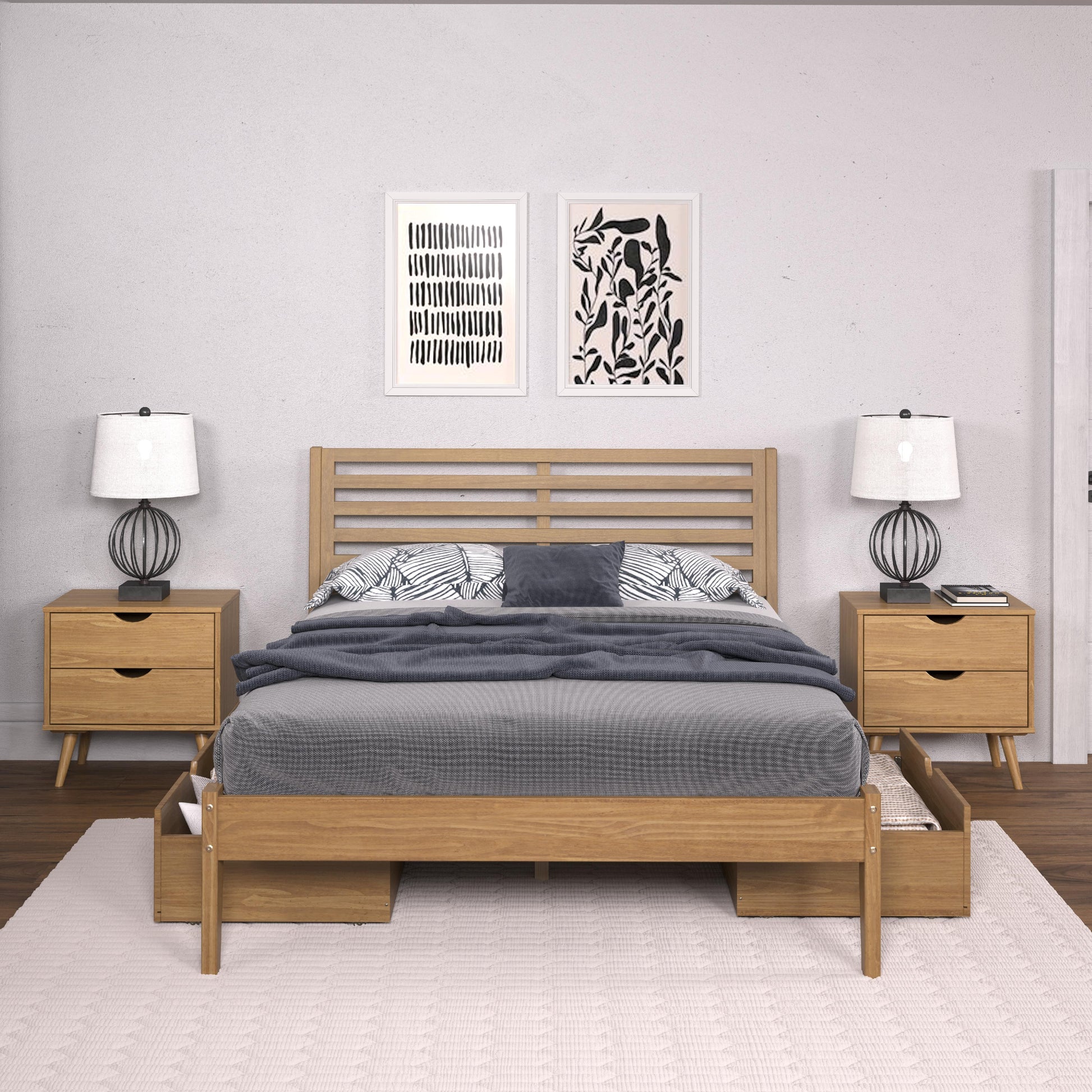  Donco Trading Company Roan 2531-FUO_505-UO Full Platform Bed with Drawers - Urban Oak IMAGE 3