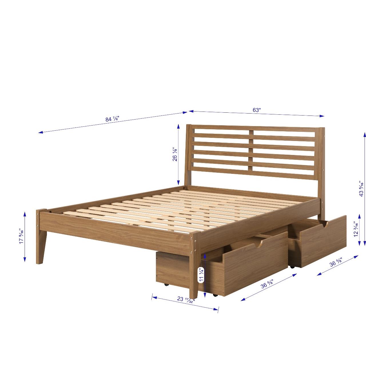  Donco Trading Company Roan 2531-QUO_505-UO Queen Platform Bed with Drawers - Urban Oak IMAGE 1