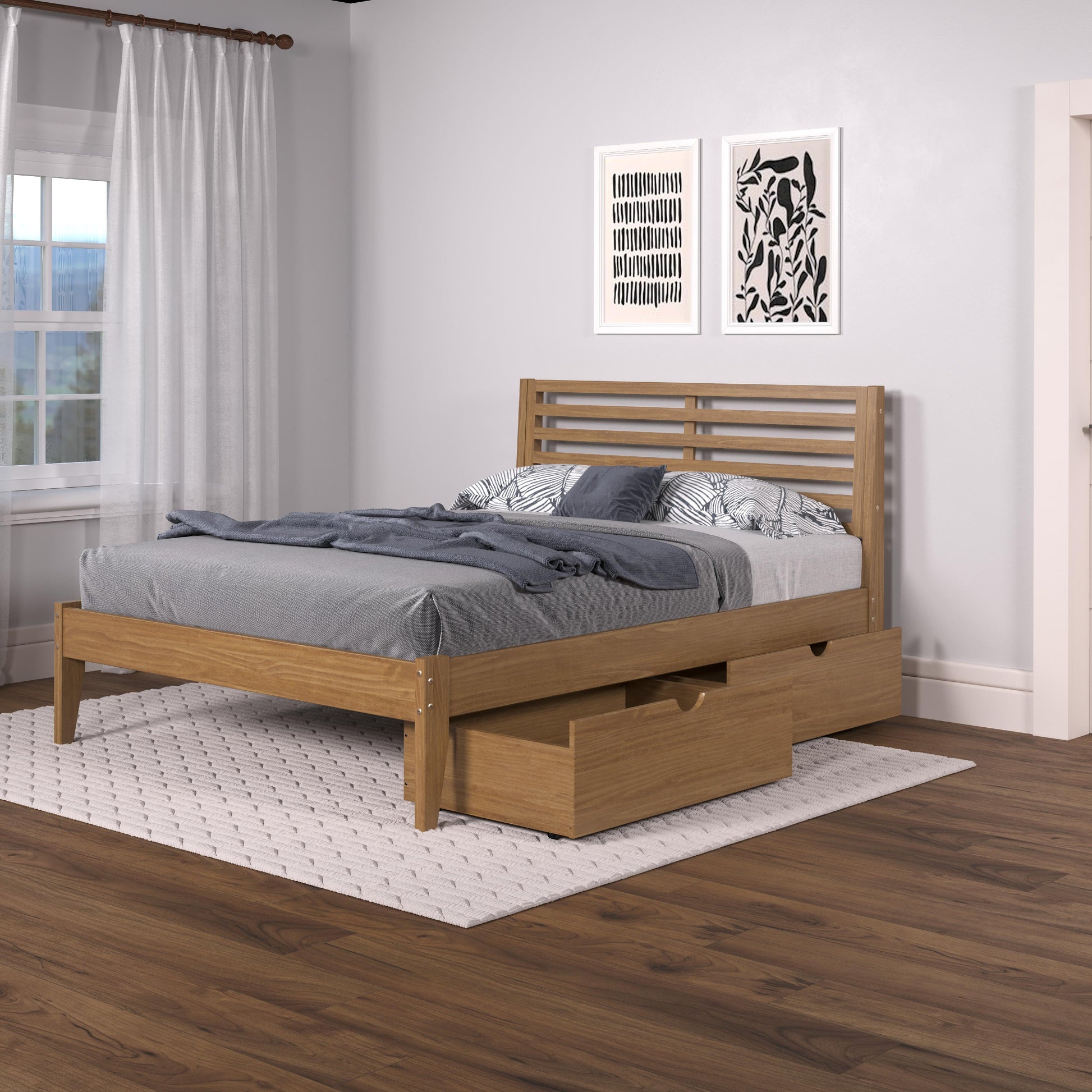  Donco Trading Company Roan 2531-QUO_505-UO Queen Platform Bed with Drawers - Urban Oak IMAGE 2