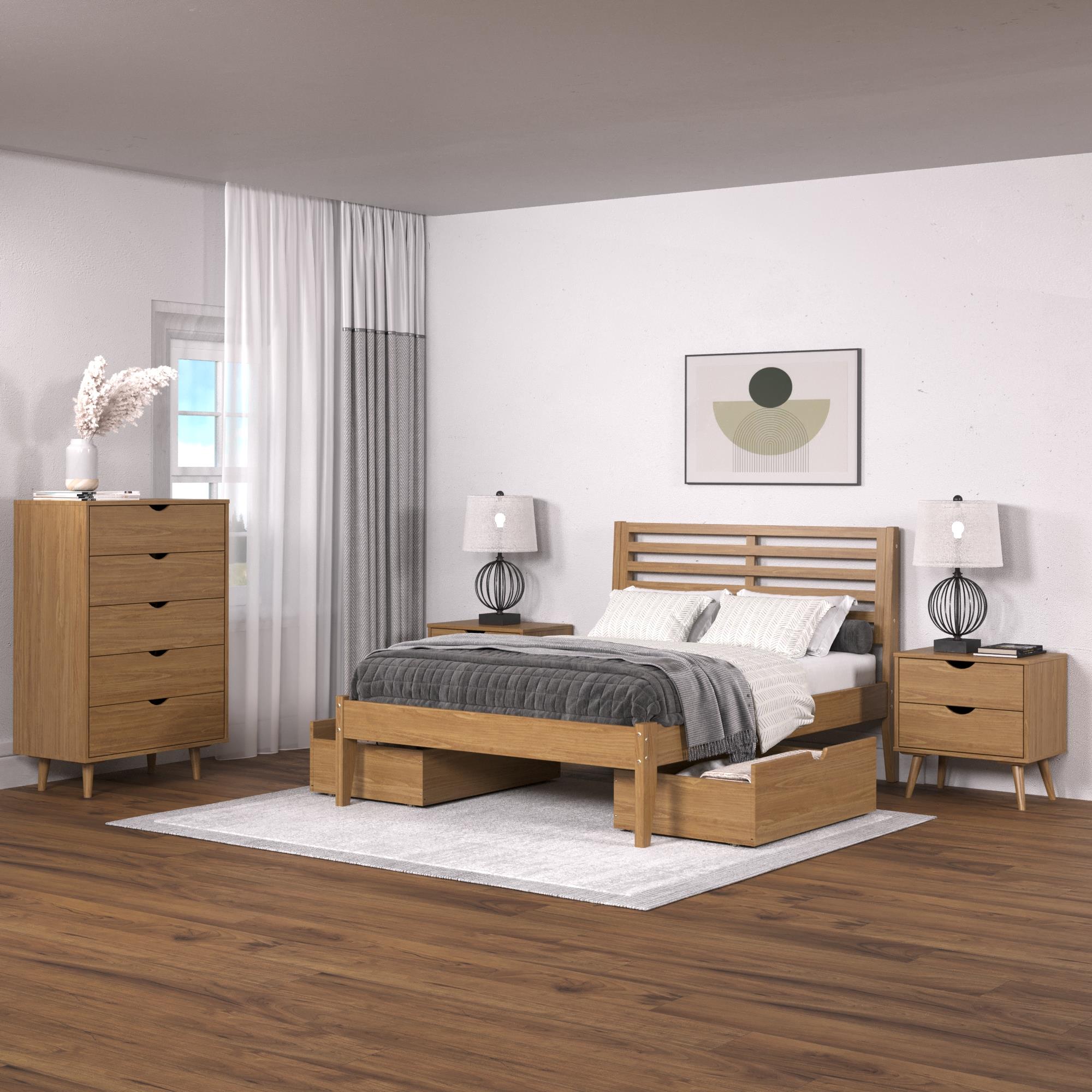  Donco Trading Company Roan 2531-QUO_505-UO Queen Platform Bed with Drawers - Urban Oak IMAGE 4