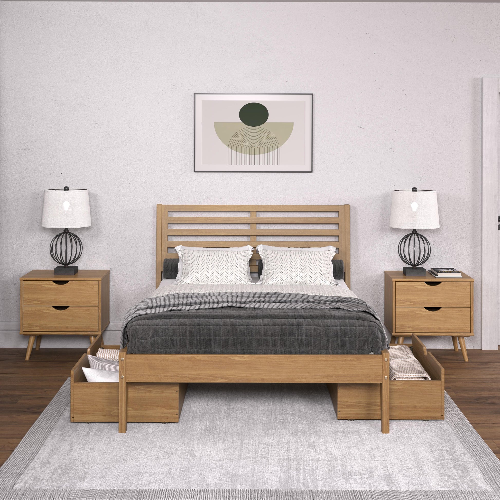  Donco Trading Company Roan 2531-QUO_505-UO Queen Platform Bed with Drawers - Urban Oak IMAGE 5