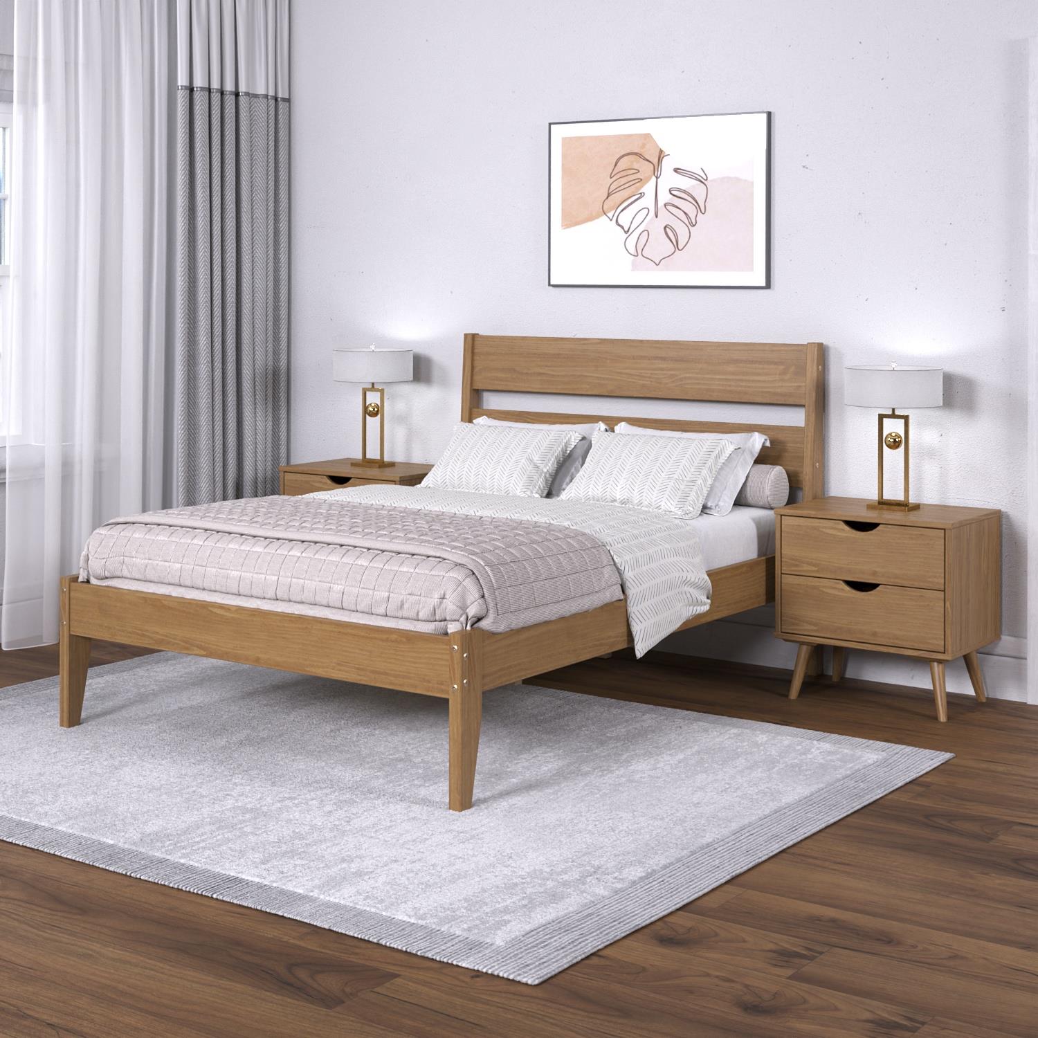 Donco Trading Company 2545-FUO Low Board Full Platform Bed - Urban Oak IMAGE 4
