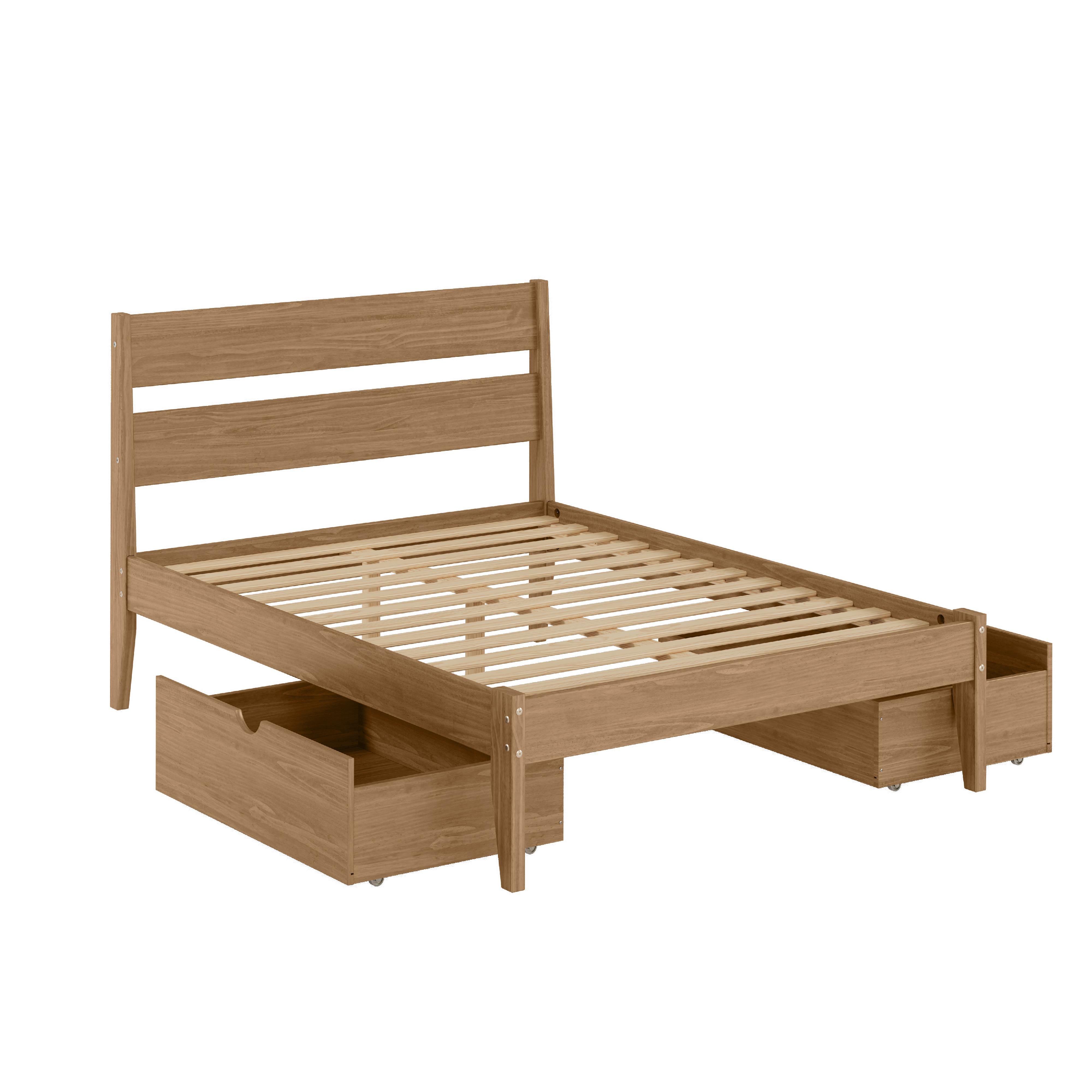  Donco Trading Company 2545-FUO_505-UO Low Board Full Platform Bed with Drawers - Urban Oak IMAGE 3