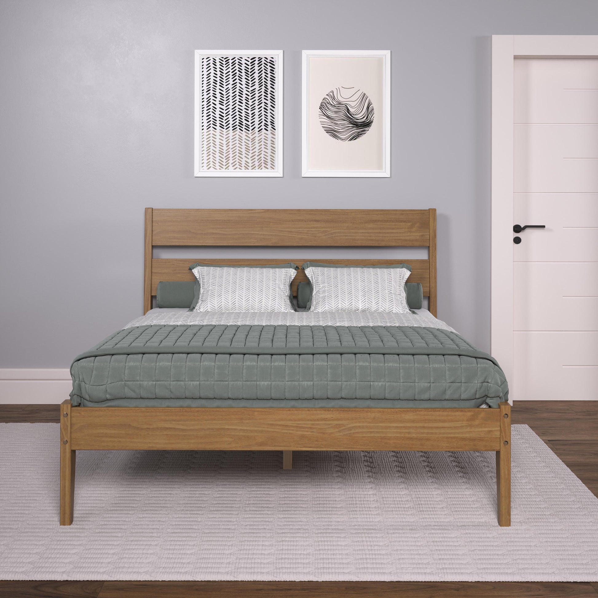  Donco Trading Company 2545-QUO Low Board Queen Platform Bed - Urban Oak IMAGE 4