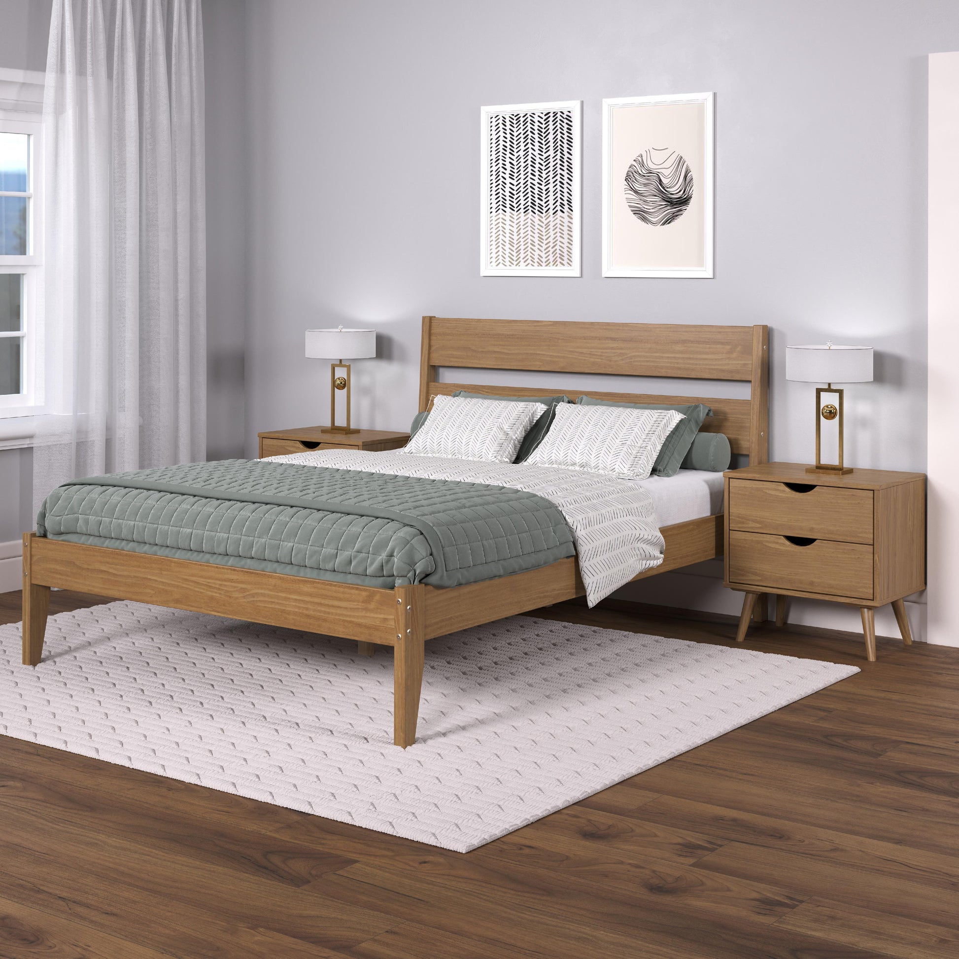  Donco Trading Company 2545-QUO Low Board Queen Platform Bed - Urban Oak IMAGE 7